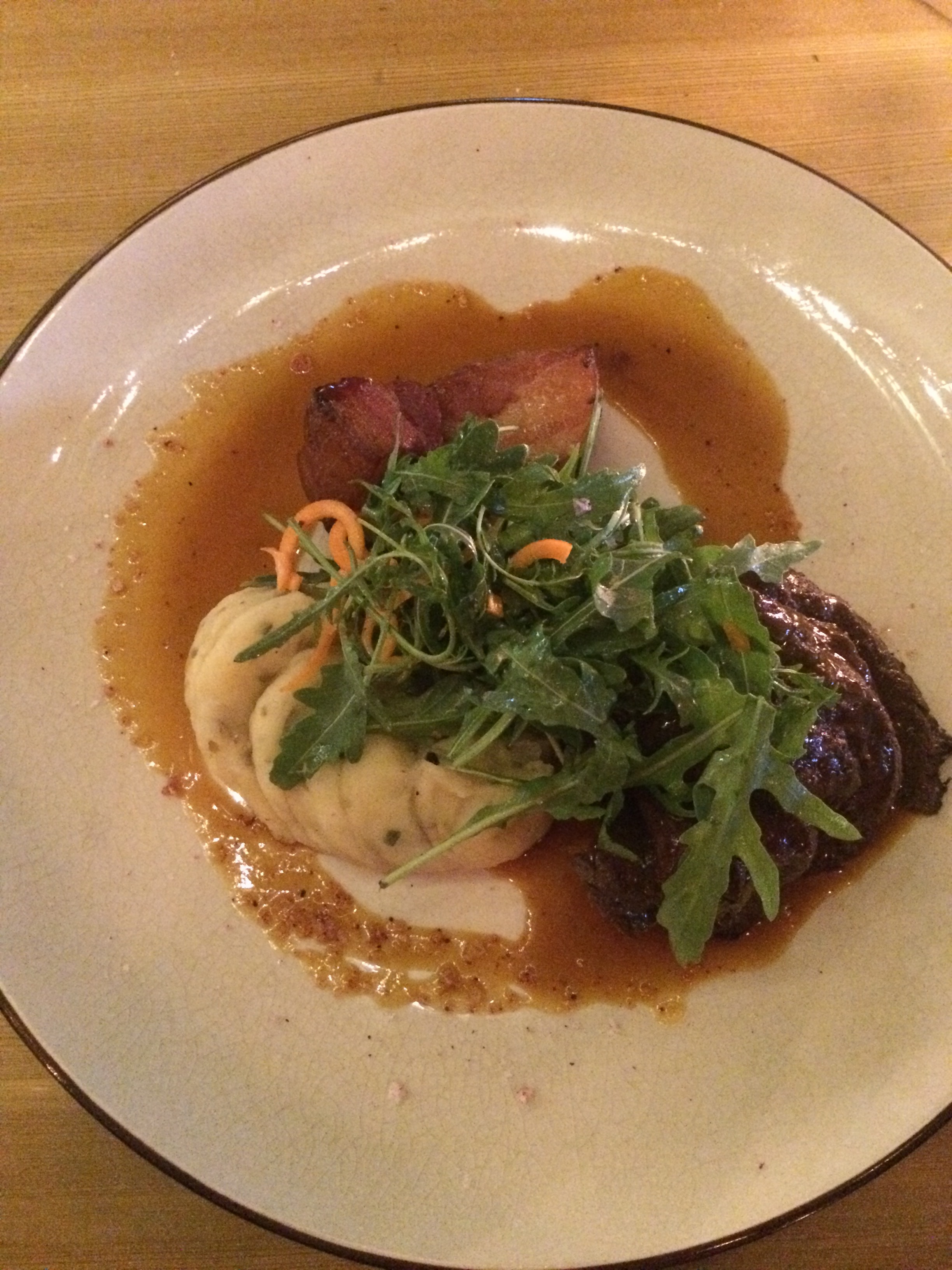 Whale steak at a restaurant called Íslenski Barinn (aka Icelandic Bar) in Reykjavík.