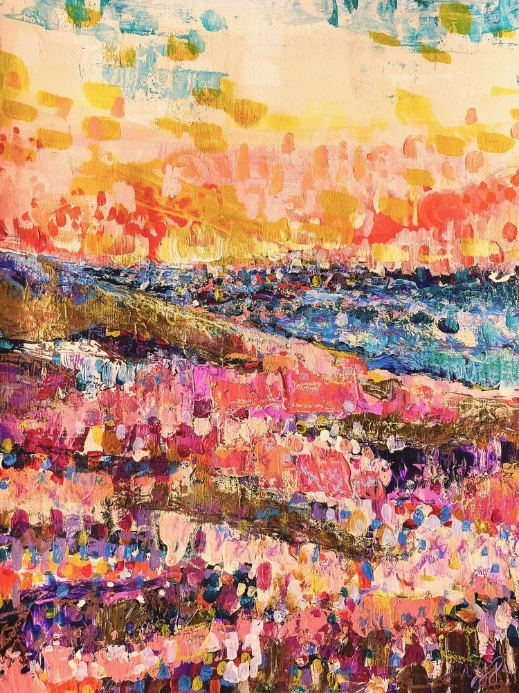 "Magic Dusk" 9x12 Acrylic Painting on Paper, Unframed