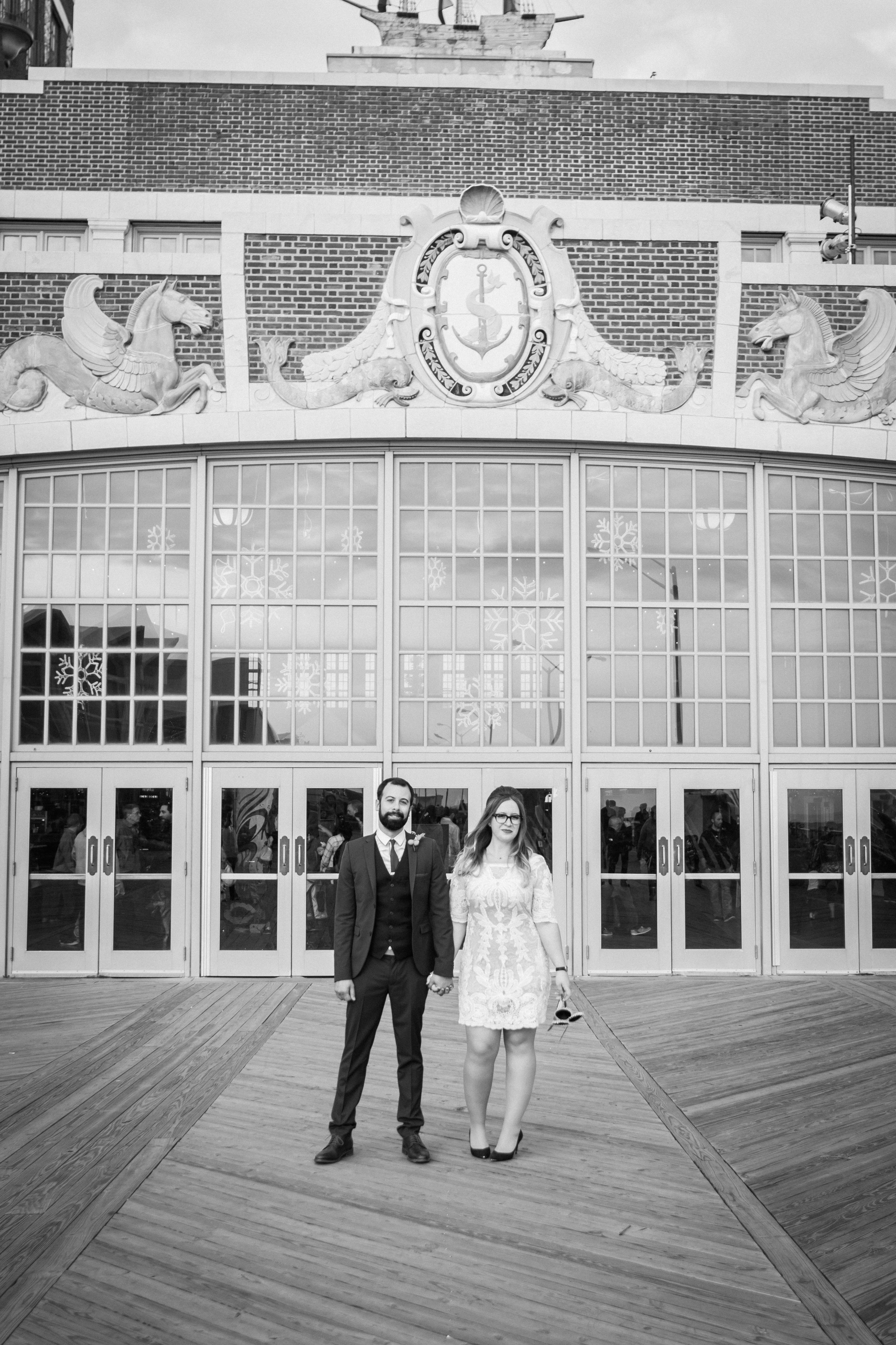 Victoria and Nick Asbury Park Boardwalk Tim McLoone's Supper Club New Jersey Shore Wedding Shannon Sorensen Photography