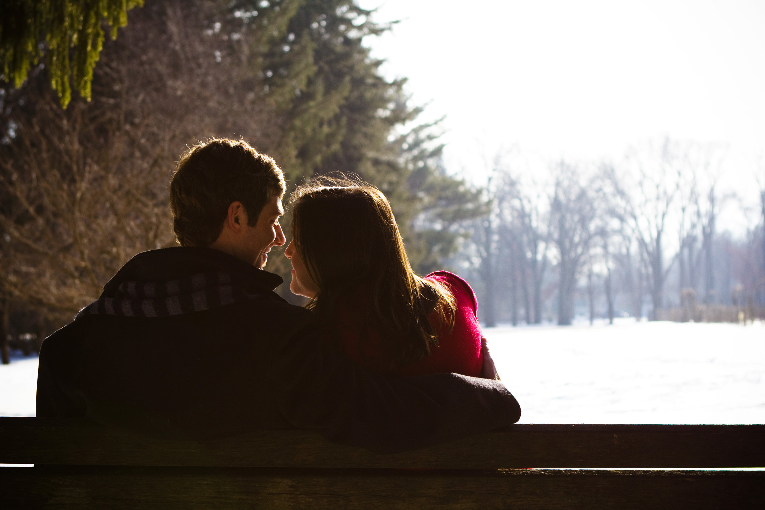 Liz and Nathan Elizabeth Park West Hartford Connecticut Winter Engagement Photography