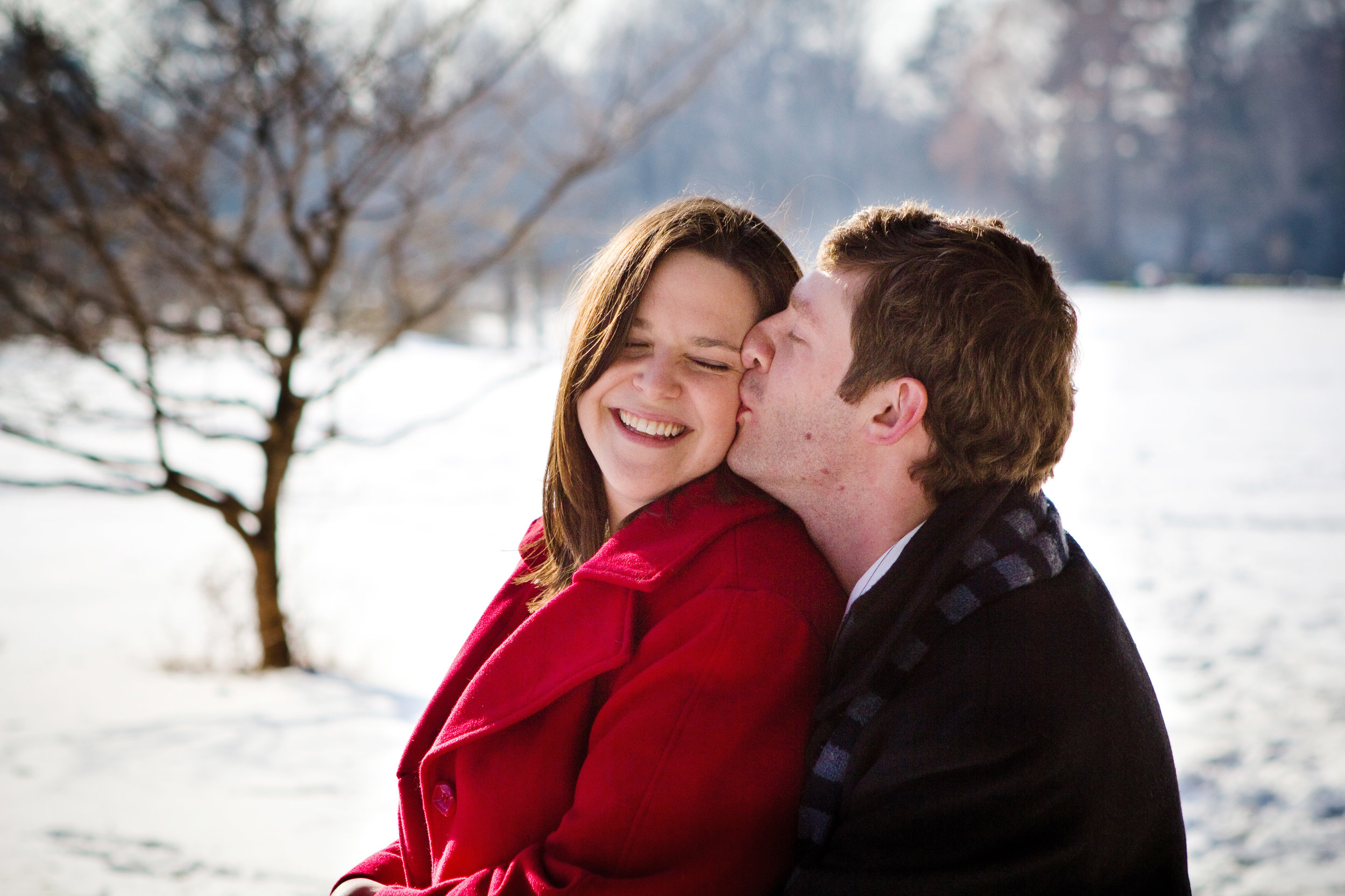 Liz and Nathan Elizabeth Park West Hartford Connecticut Winter Engagement Photography