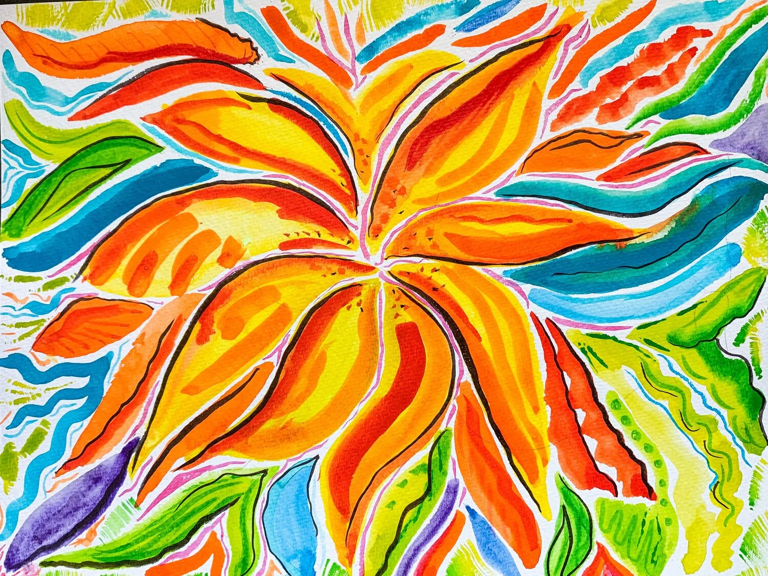Vibrant Tigerlily 9x12 Watercolor