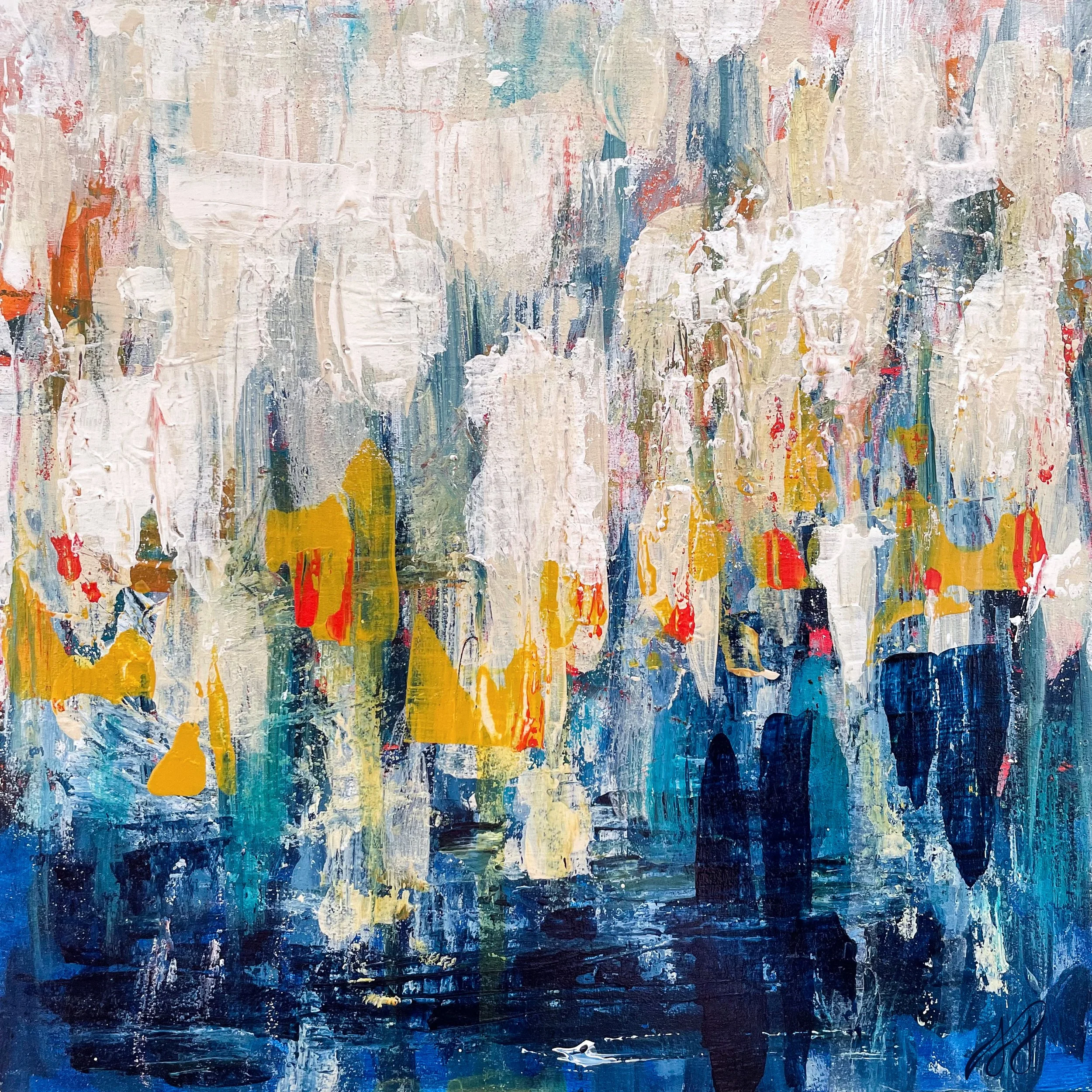 Abstract Seascape 8x8"
