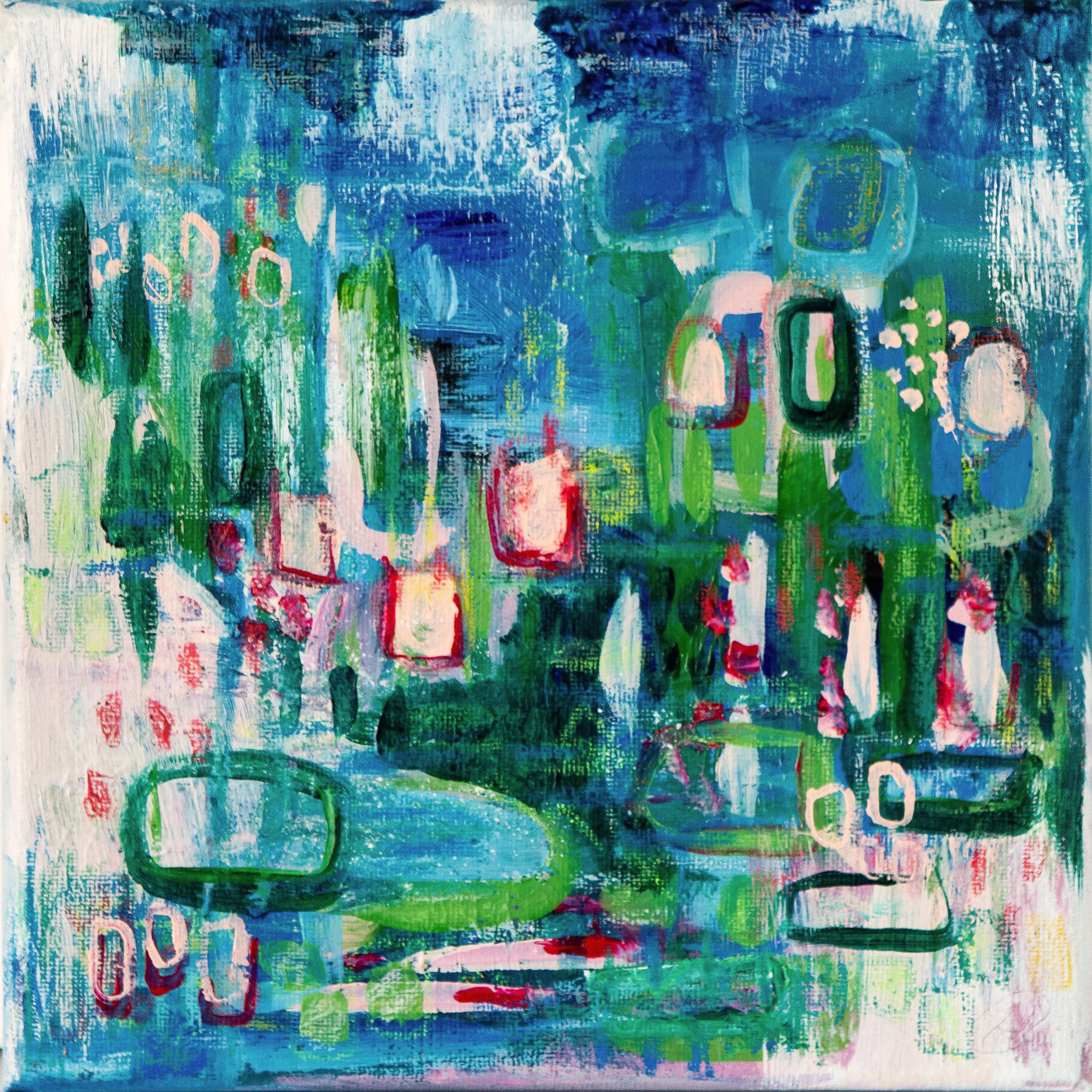 Lillies on the Pond 8x8"