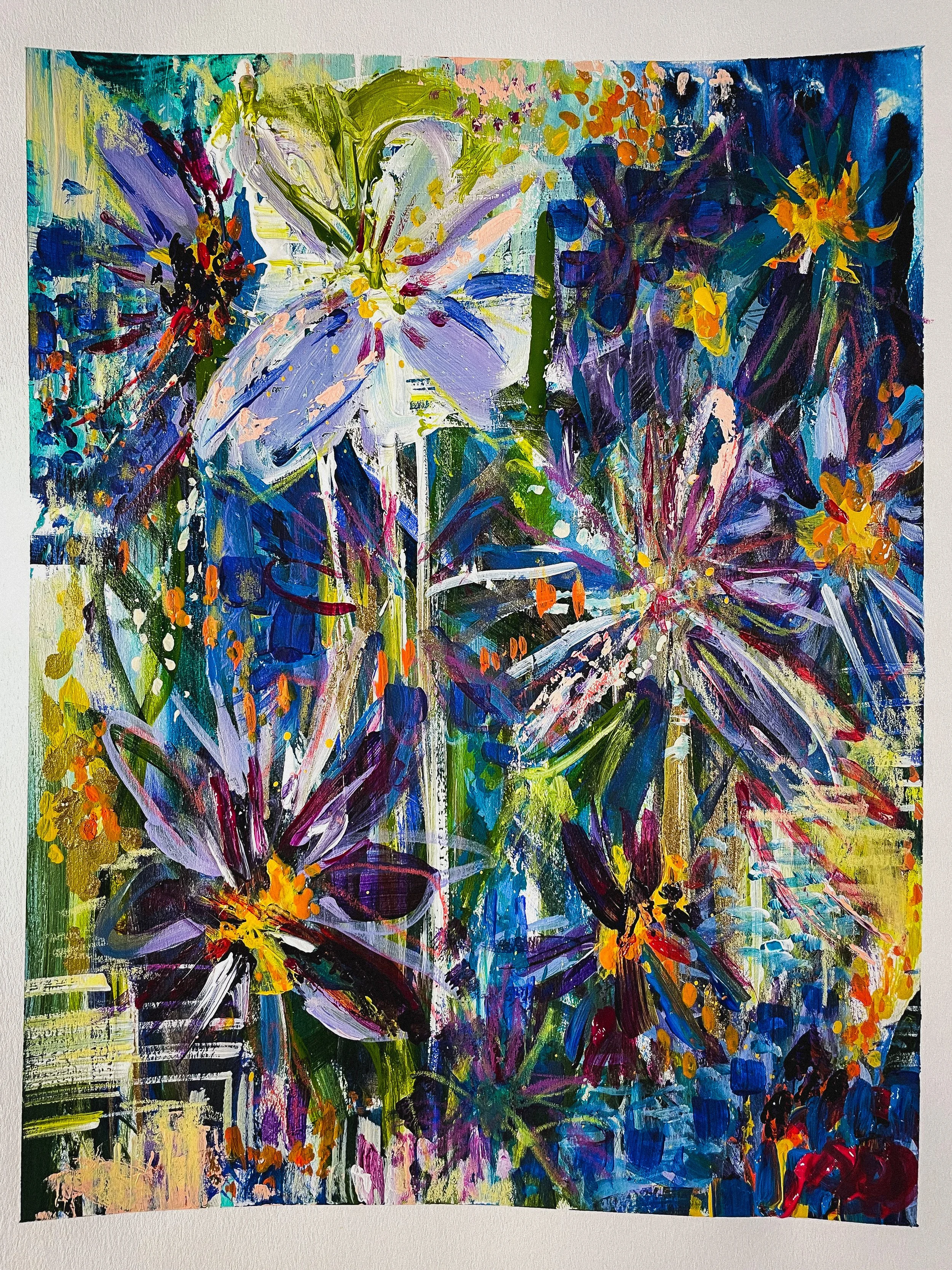 Aster, 9x12 Acrylic on Paper