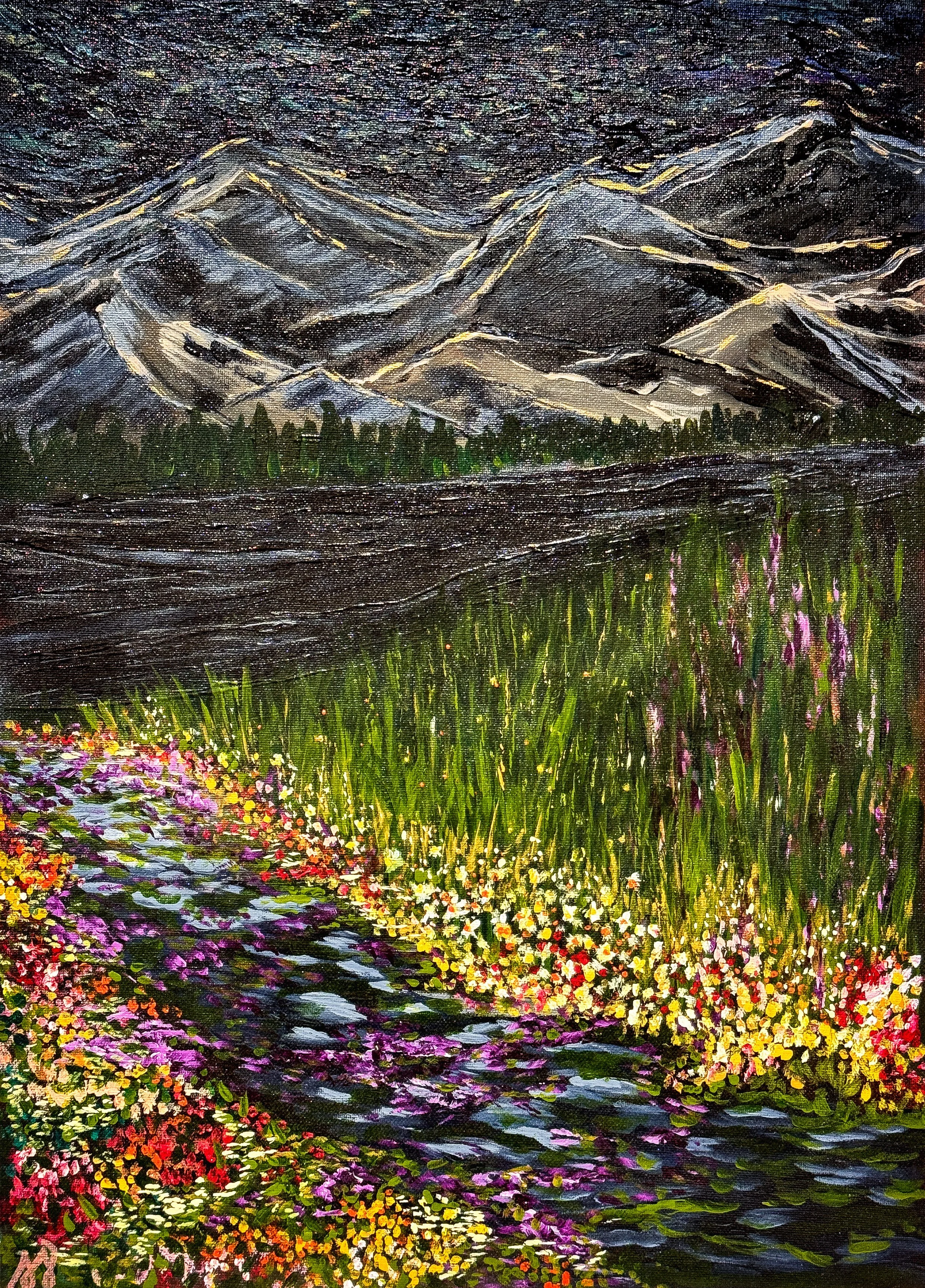 "Spring in the Underworld" 18x24 Acrylic Painting on Canvas, Unframed