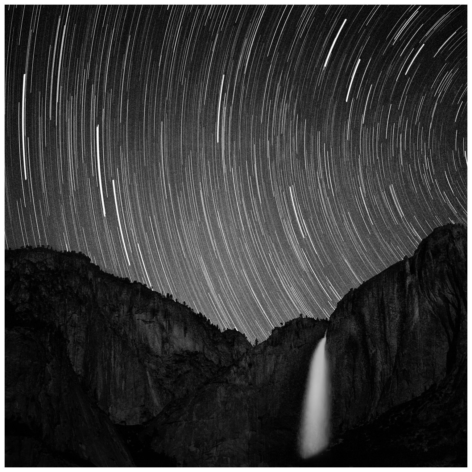 Star Tracks Over Yosemite Falls