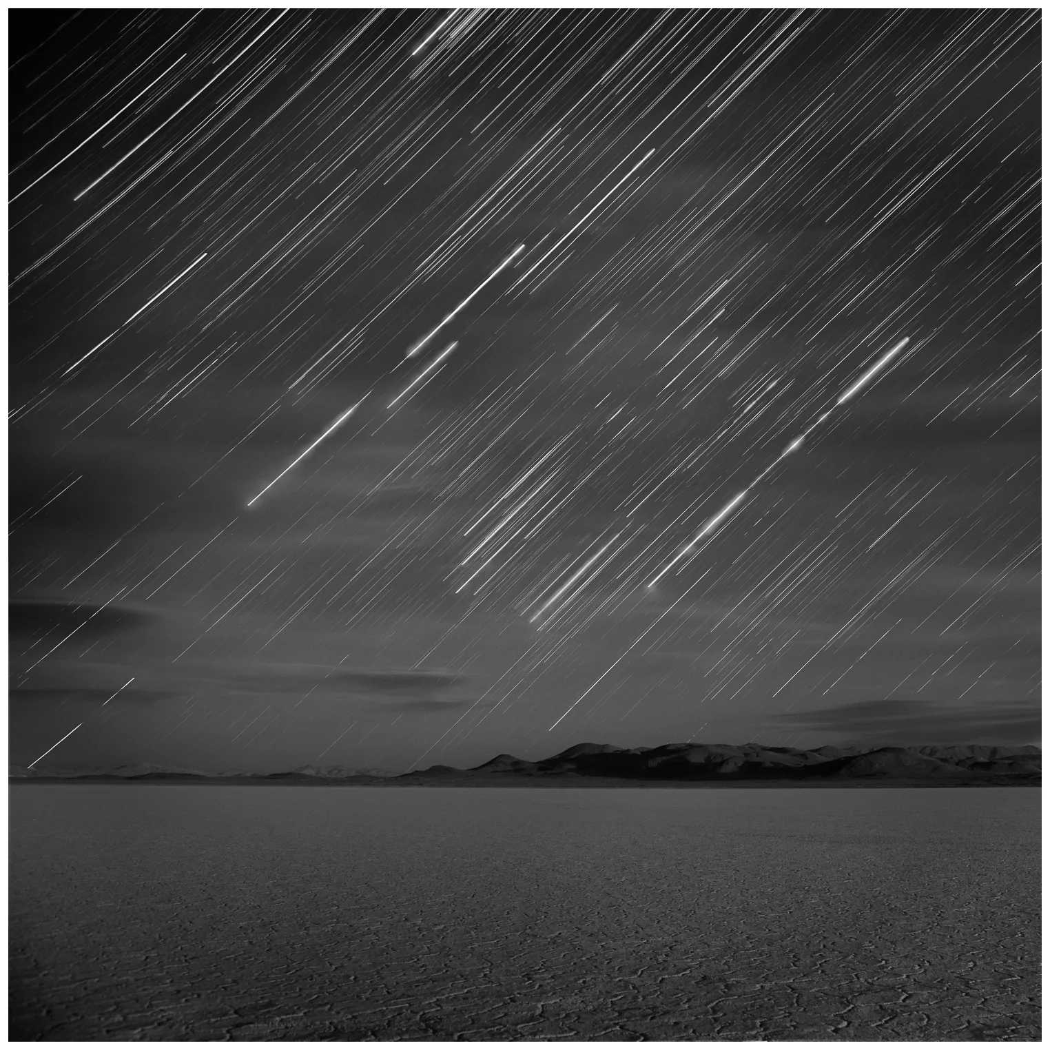 Cloudy Star Tracks Over the Black Rock Desert