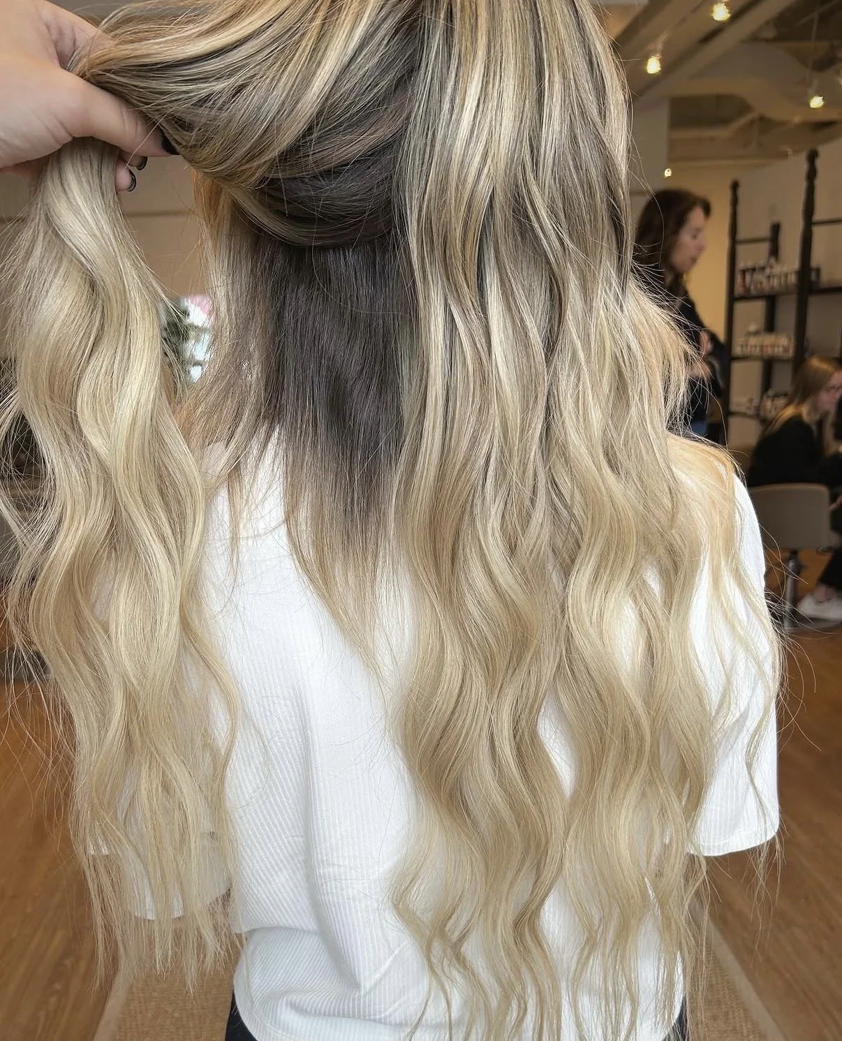 After hair extensions install in Grand Rapids