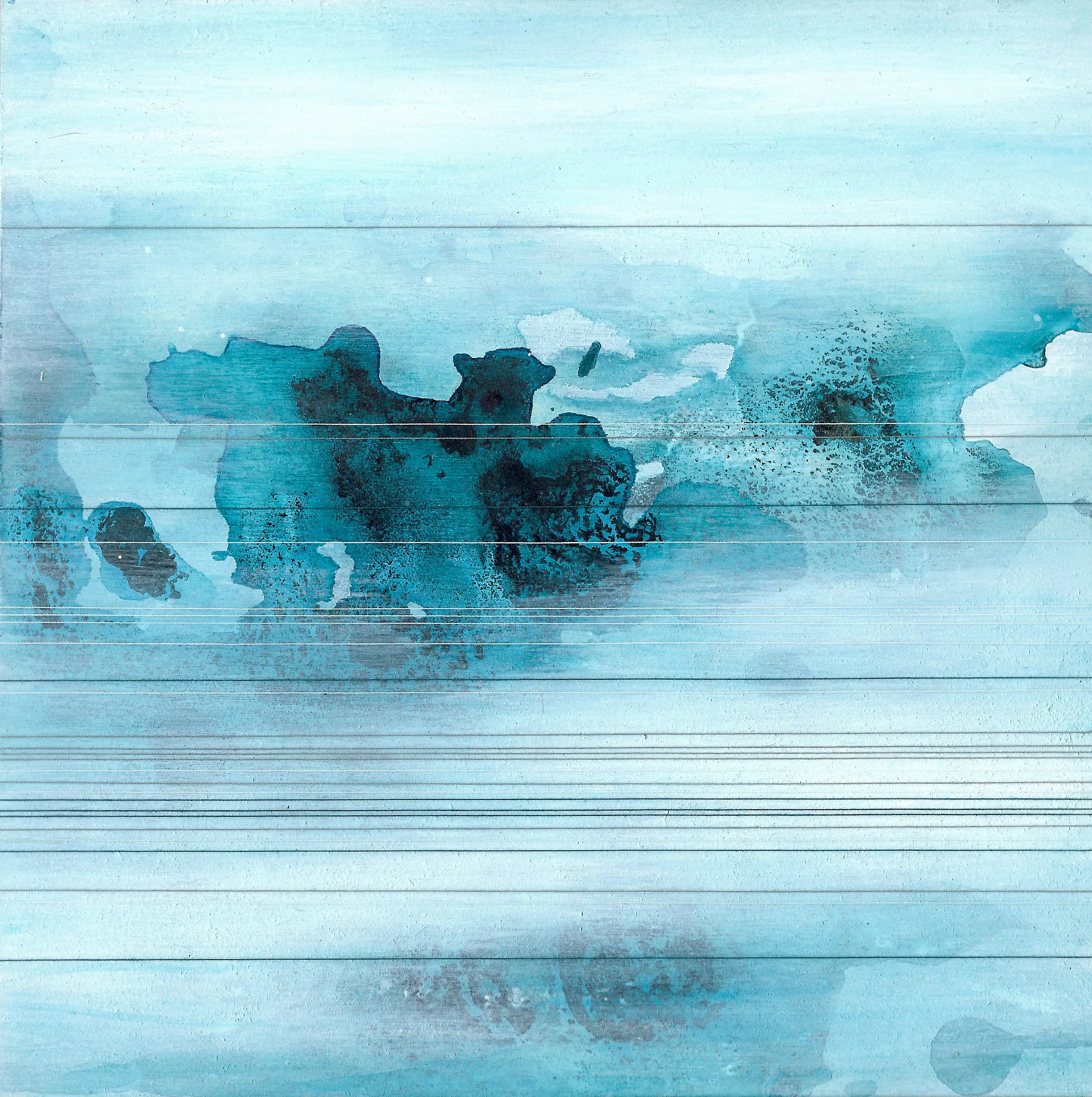 Dawn Patrol, No. 1 Thread, Ink & Acrylic 8 x 8 in, 2016