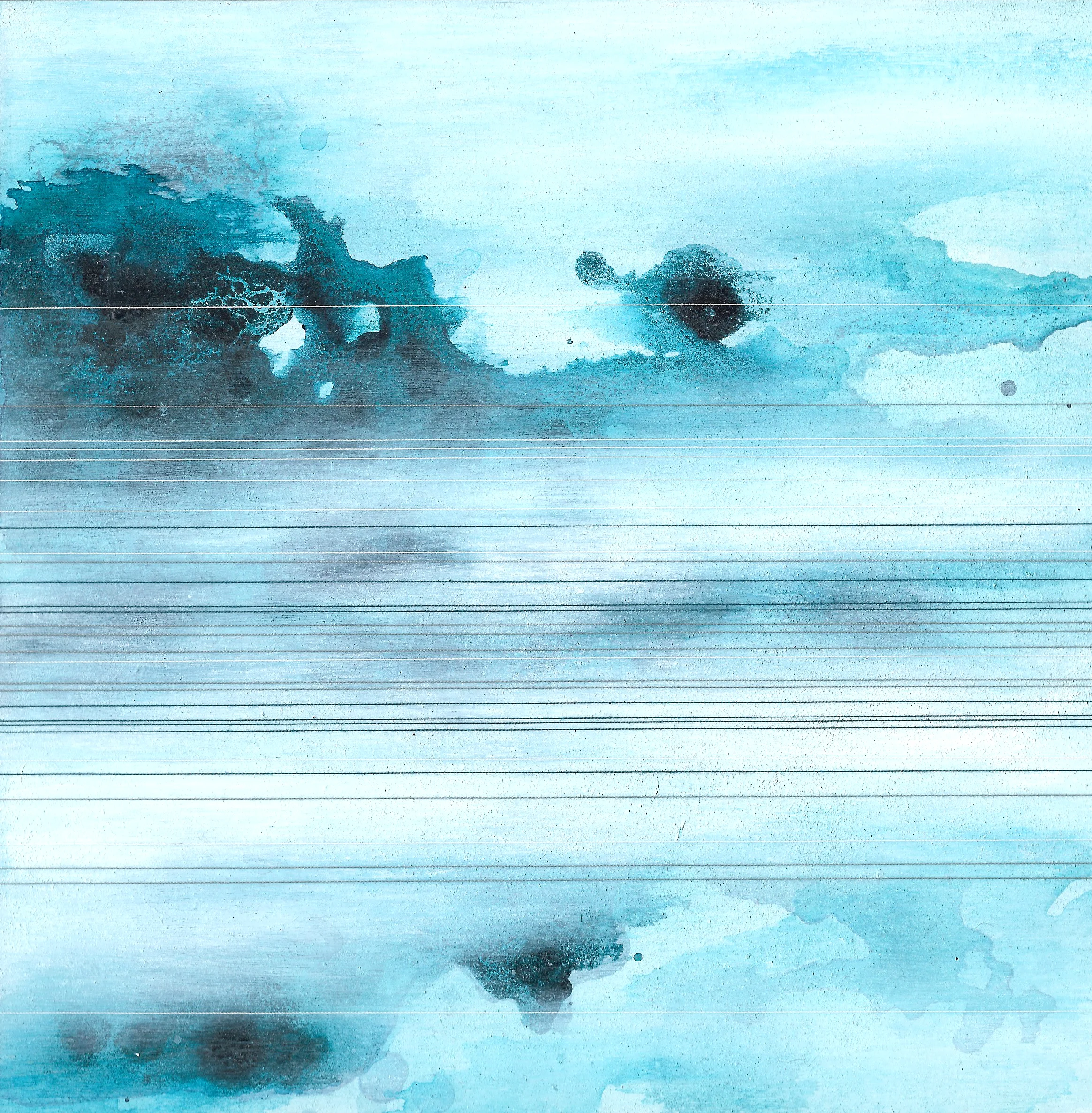 Dawn Patrol, No. 3 Thread, Ink & Acrylic 8 x 8 in, 2016