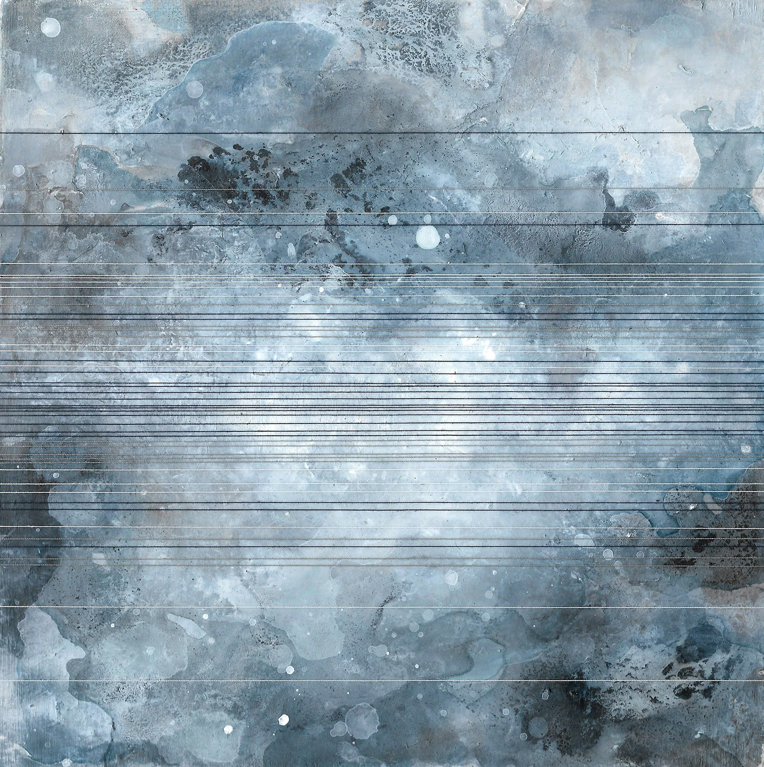  Frost Thread, Ink &amp; Mixed Media 8 x 8 in, 2017 