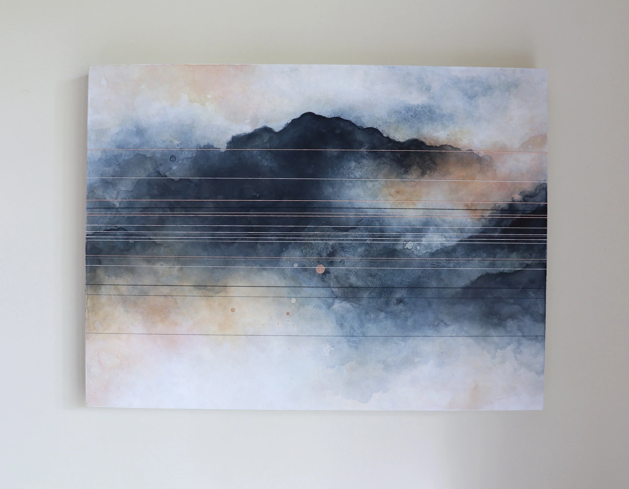 It Began with a Sunrise Thread, Ink & Acrylic 18 x 24 in, 2017