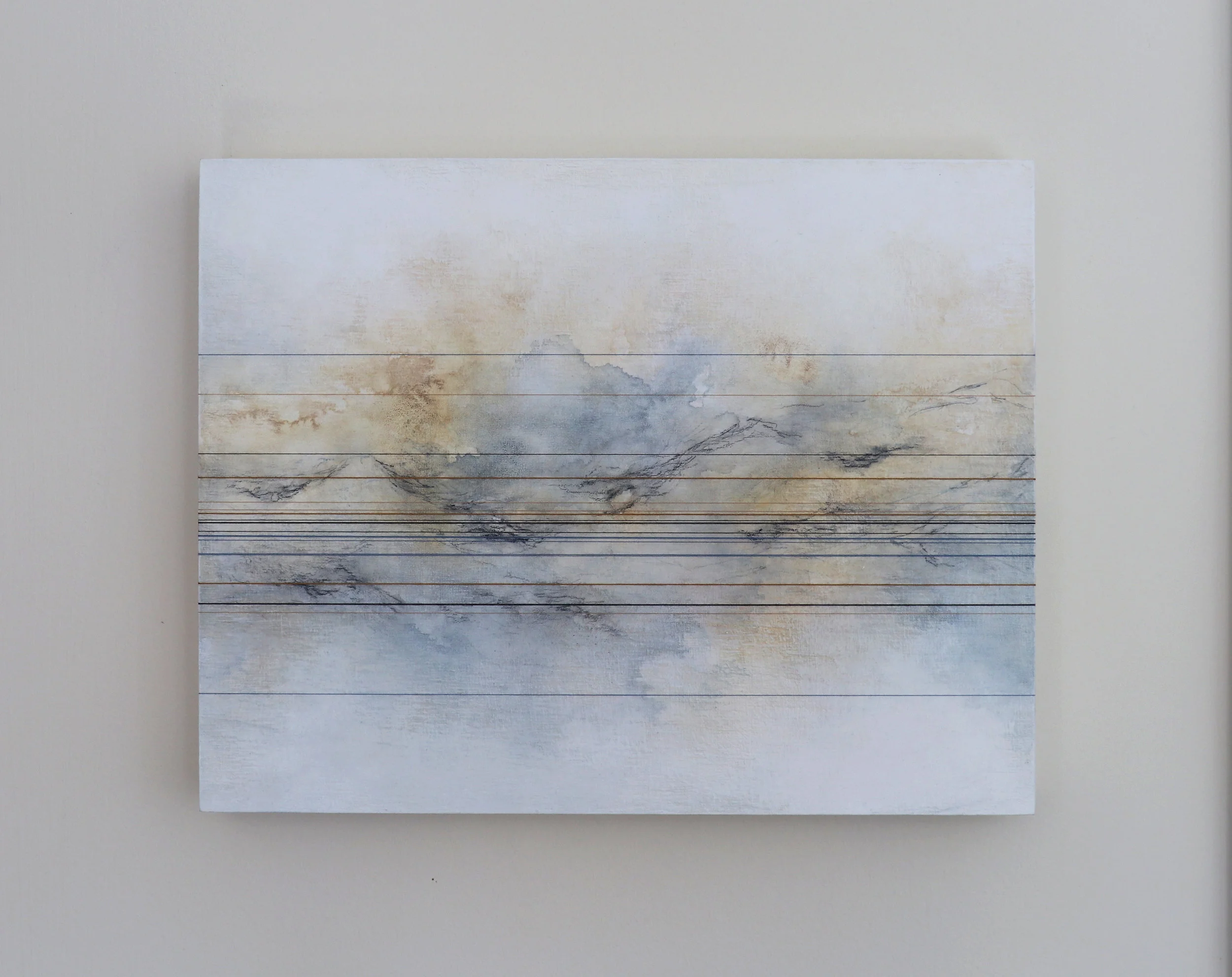  Keowee River  Thread, Graphite, Ink &amp; Acrylic 11 x 14 in, 2018 