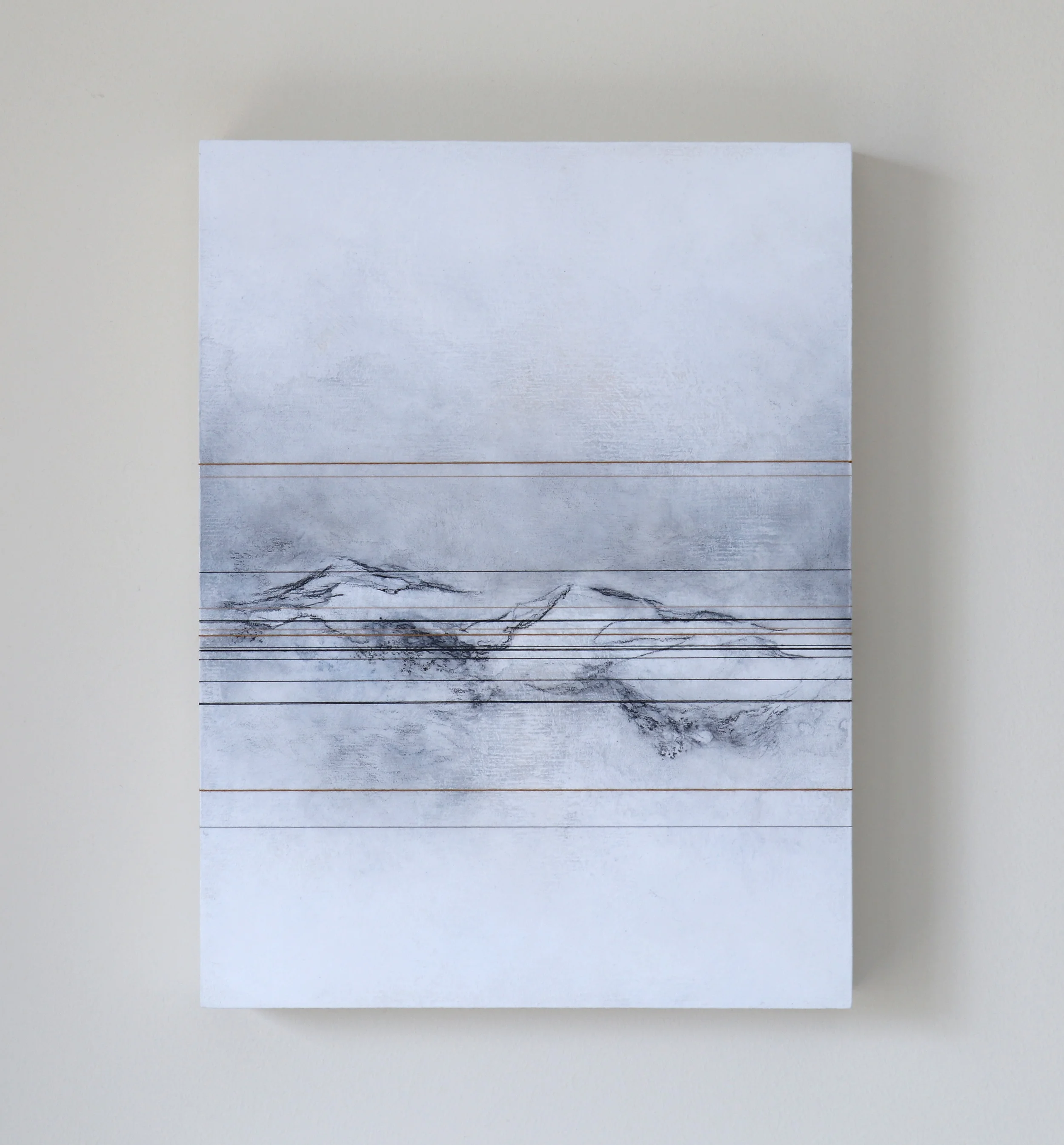  Stillness, No. 1 Thread, Charcoal, Ink &amp; Acrylic 9 x 12 in, 2018 