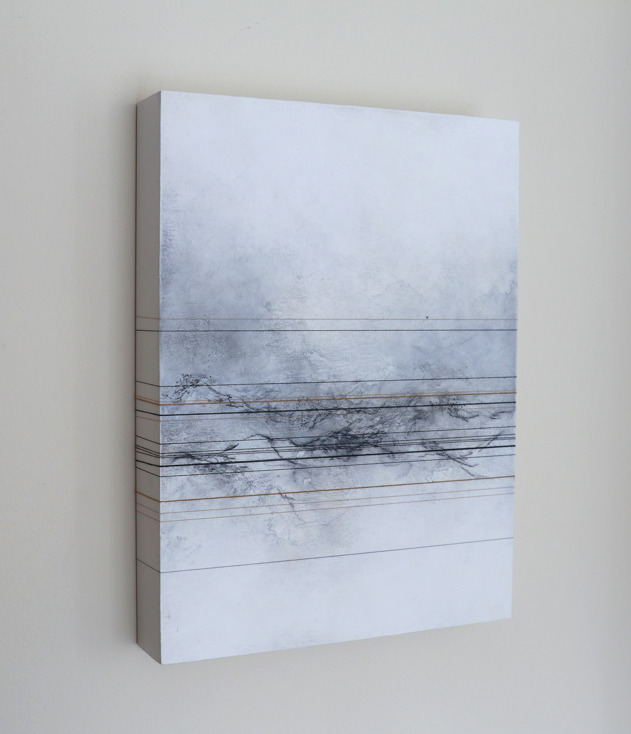  Stillness, No. 2 Thread, Charcoal, Ink &amp; Acrylic 9 x 12 in, 2018 