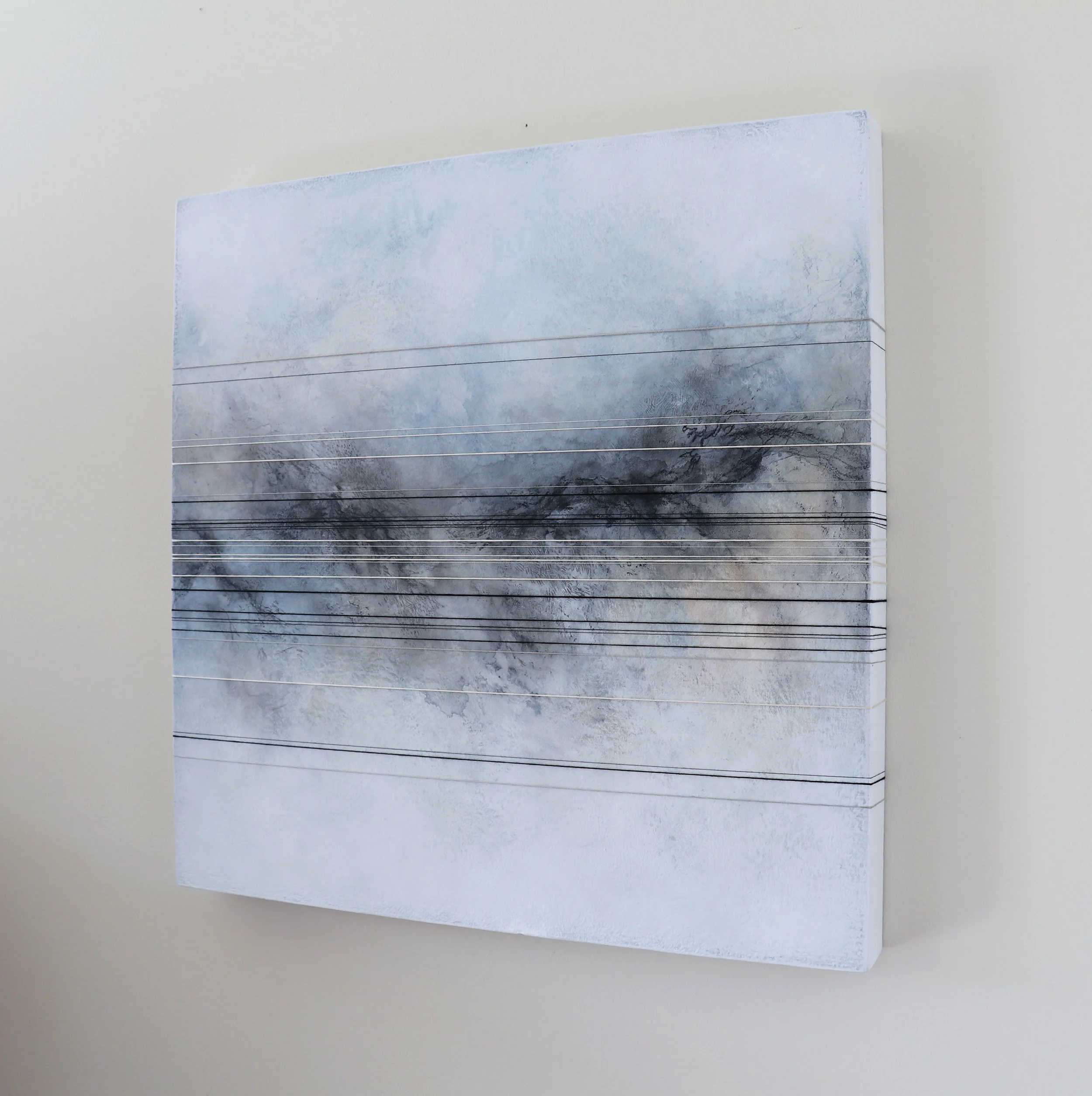  Seeking Thread, Charcoal, Graphite, Ink &amp; Acrylic 18 x 18 in, 2018 
