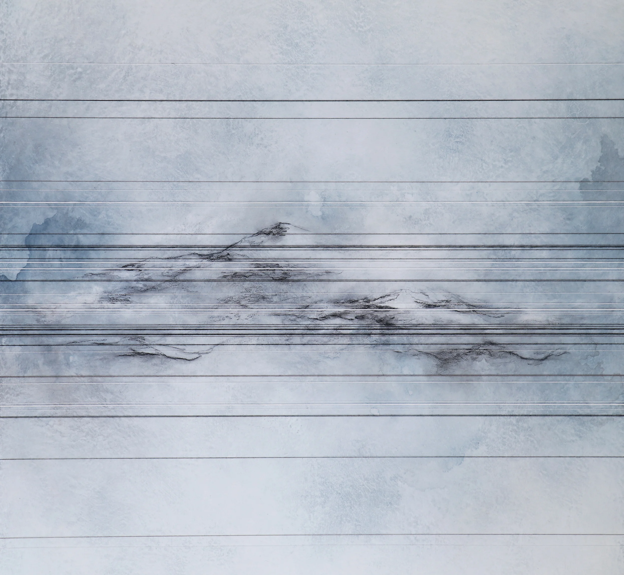 As the Rain Comes, Detail Thread, Charcoal, Ink & Acrylic 24 x 18 in, 2018
