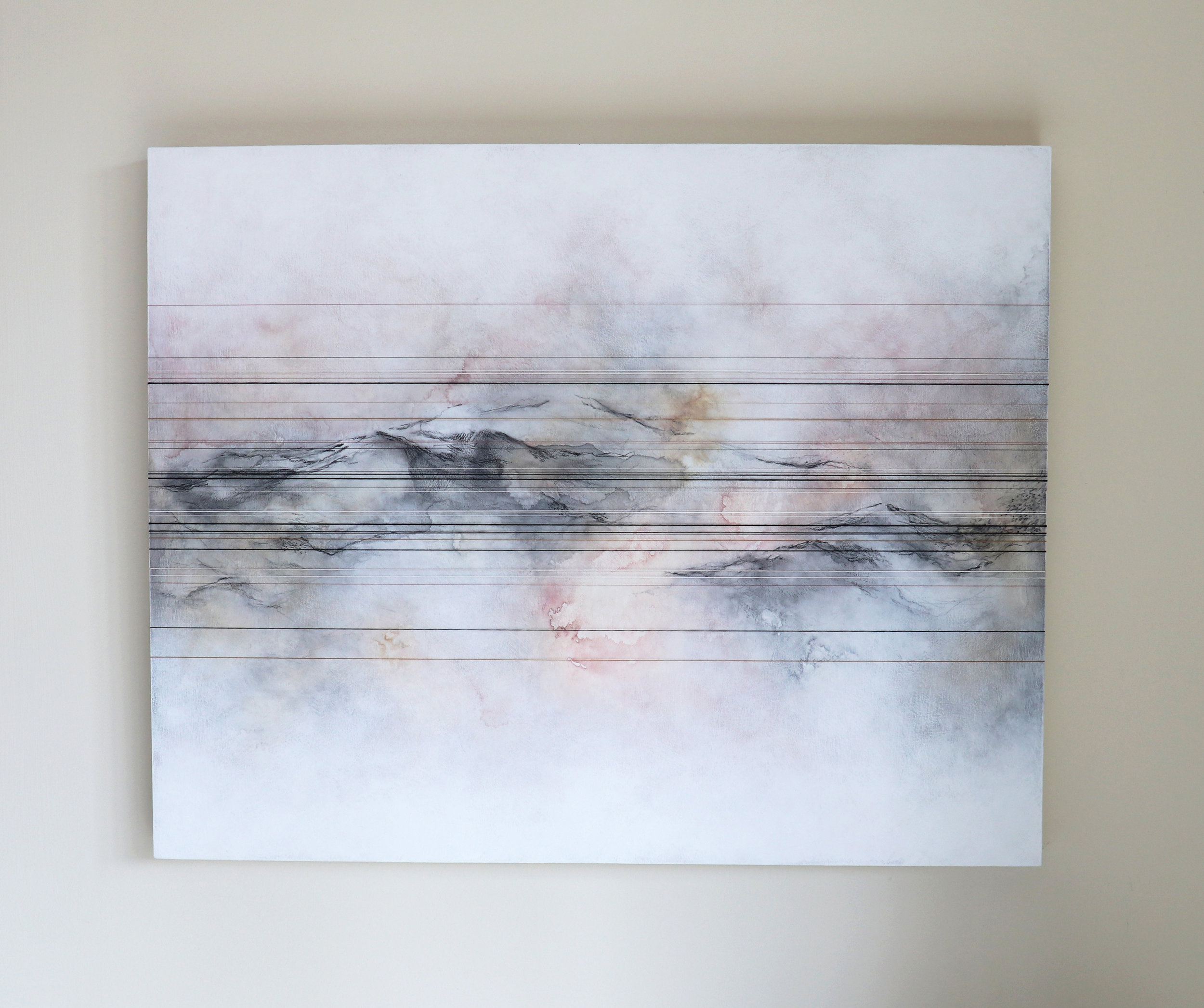  Wild Skies Thread, Charcoal, Ink &amp; Acrylic 24 x 30 in, 2018 