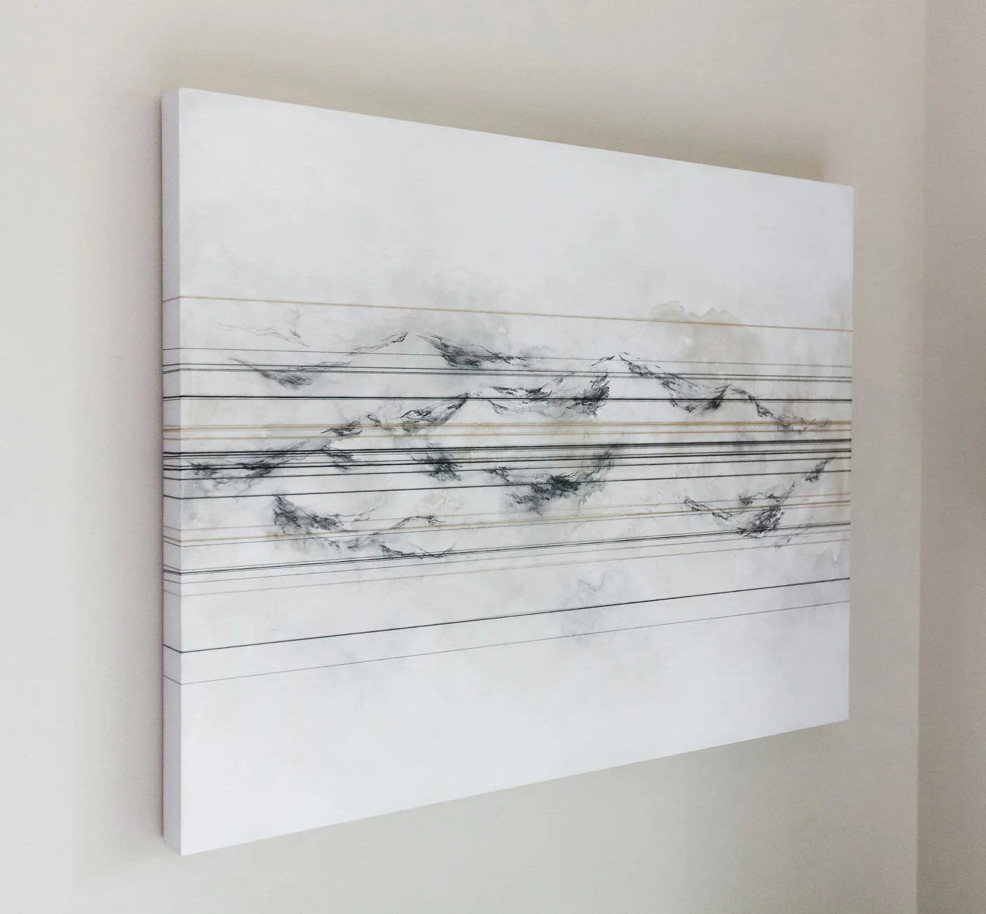 “Guiding Points” Thread & Mixed Media, 24”x30”