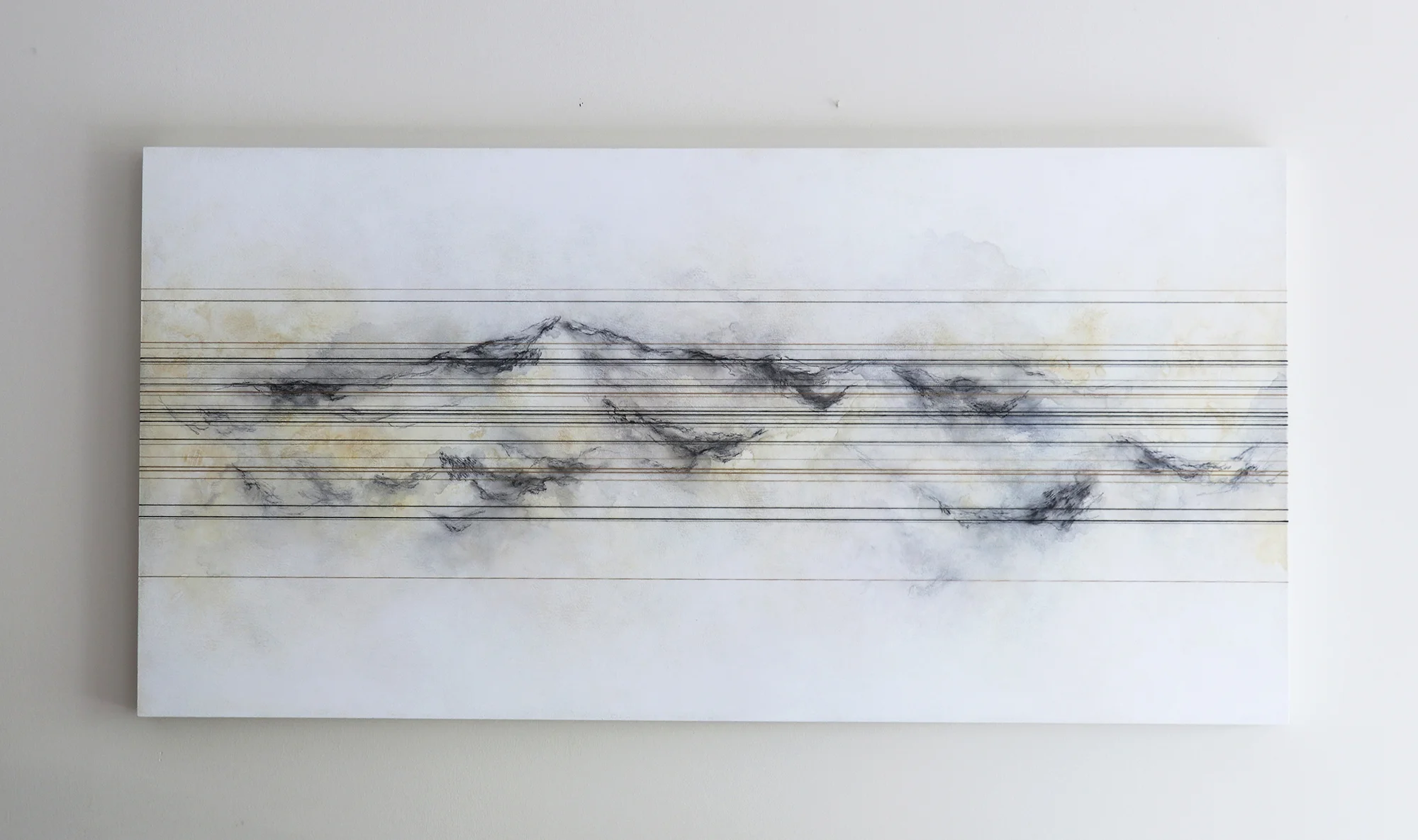 “Turning Point” Thread & Mixed Media, 24”x48”
