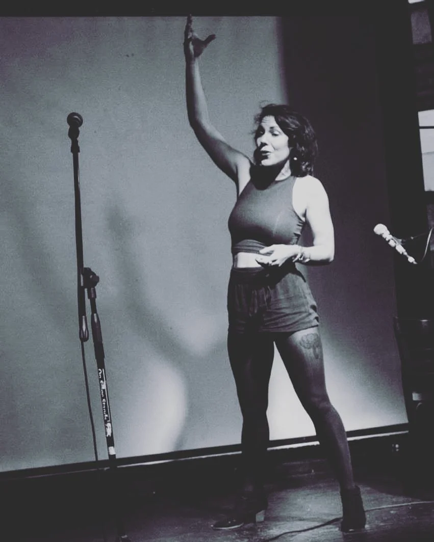 Performing a piece from "The Quarter-Life Crisis Monologues" in 2016.