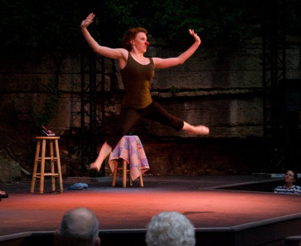 Production still from original one-woman show "STEPS," performed at Shake Rag Alley in Mineral Point, WI, 2010.