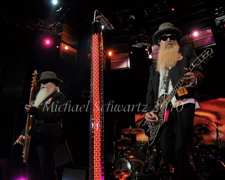 Bassist Dusty Hill (L) and Musician Billy Gibbons of ZZ Top