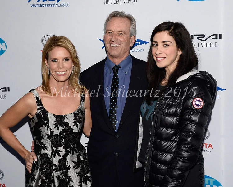 (L-R) Cheryl Hines, Robert Kennedy Jr. and Sarah Silverman