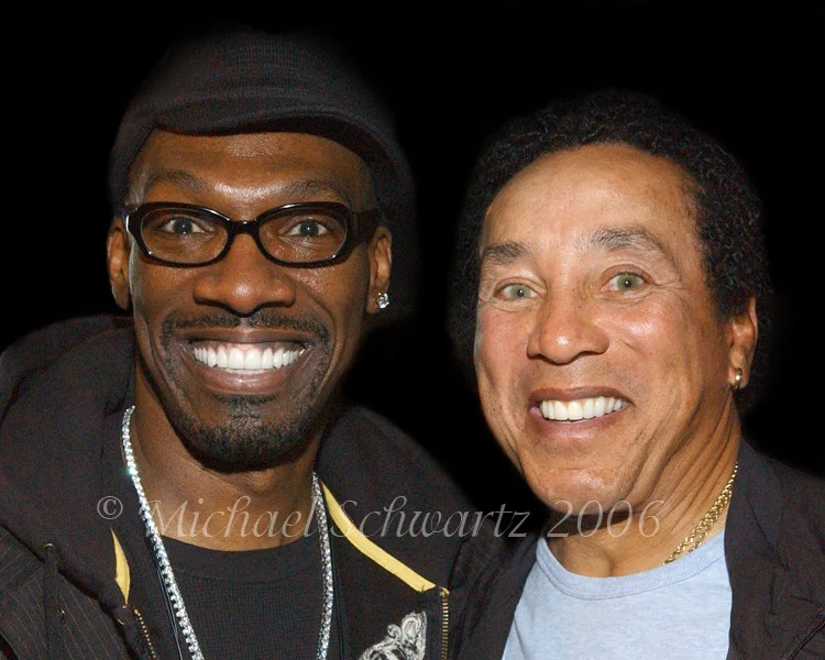 Charlie Murphy (L) and Smokey Robinson
