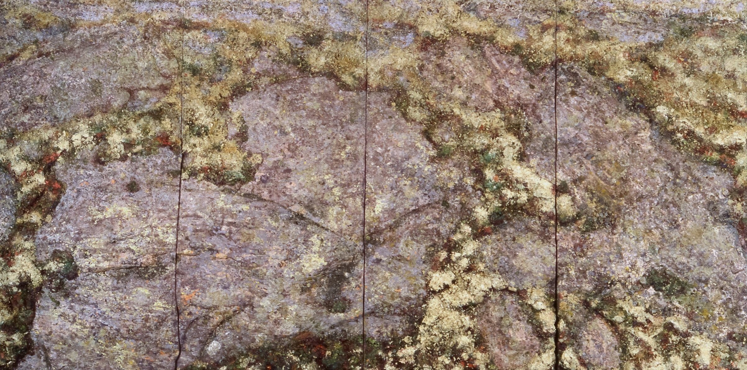    Landscape     1991 acrylic, metal mesh, gravel, glass shards, lichen, sawdust, cast fiberglass on plywood 96”x192” collection of Art Gallery of Hamilton, Hamilton ON 