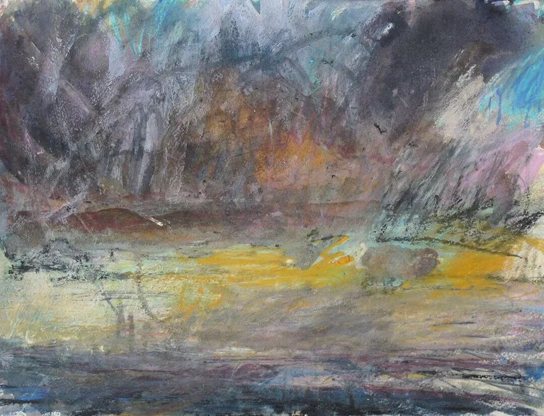    Caledon, Jan 10    2015 watercolour with pastel and graphite 11”x15” Collection of Helson Gallery, Halton Hills ON 