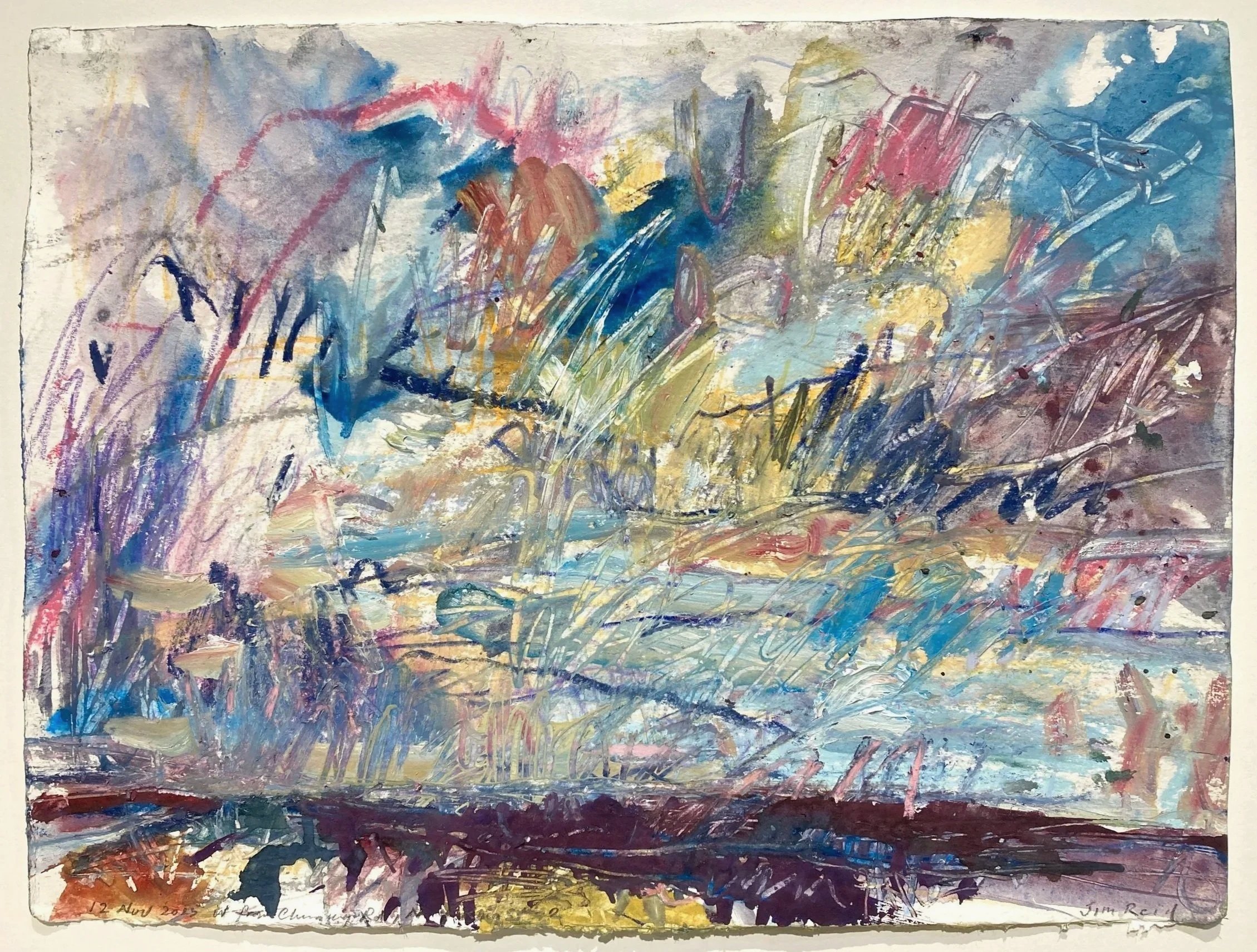    Peel Plain 12-Nov-2025-2 W. from Chinguacousy Rd, N. of King St    2025 watercolour with acrylic and pastel 11×15 inches $1200 