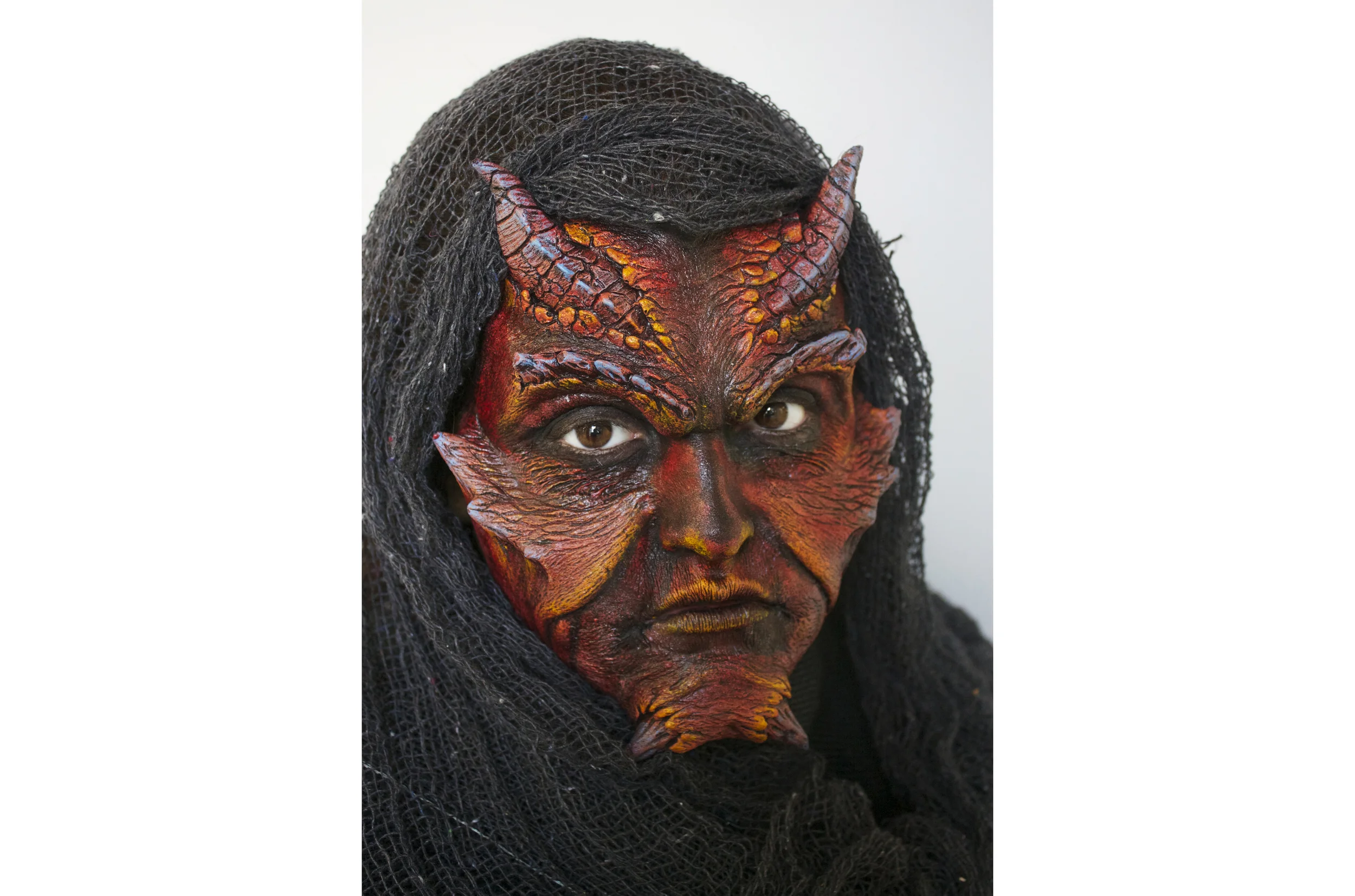 Foam latex prosthetic "lizard demon" make-up