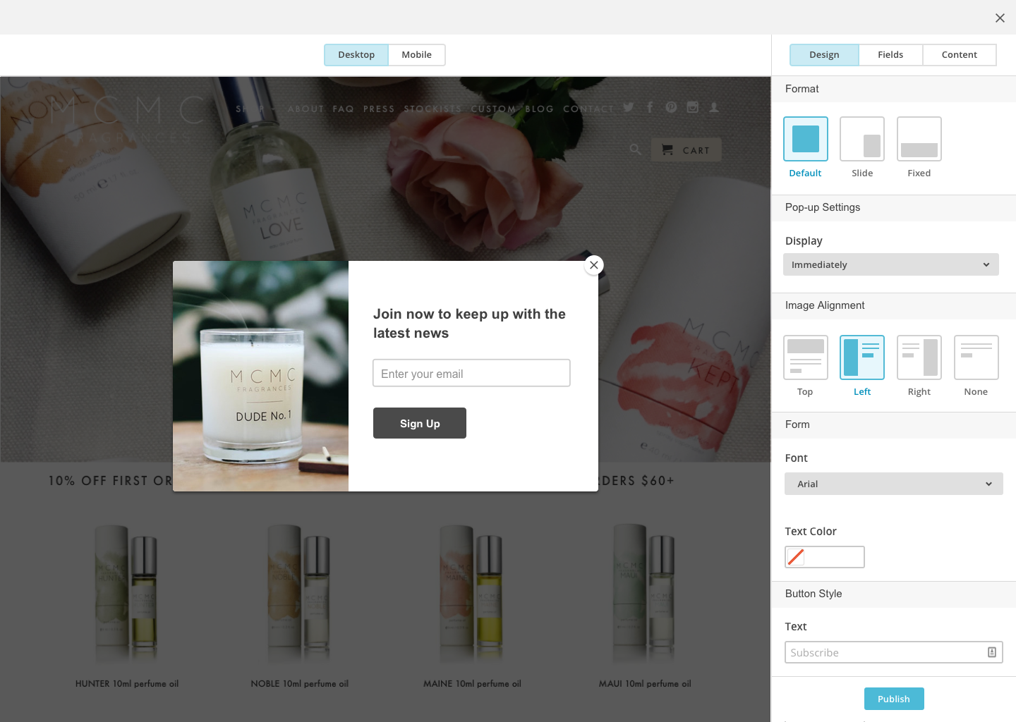 Pop-up Forms Final Design