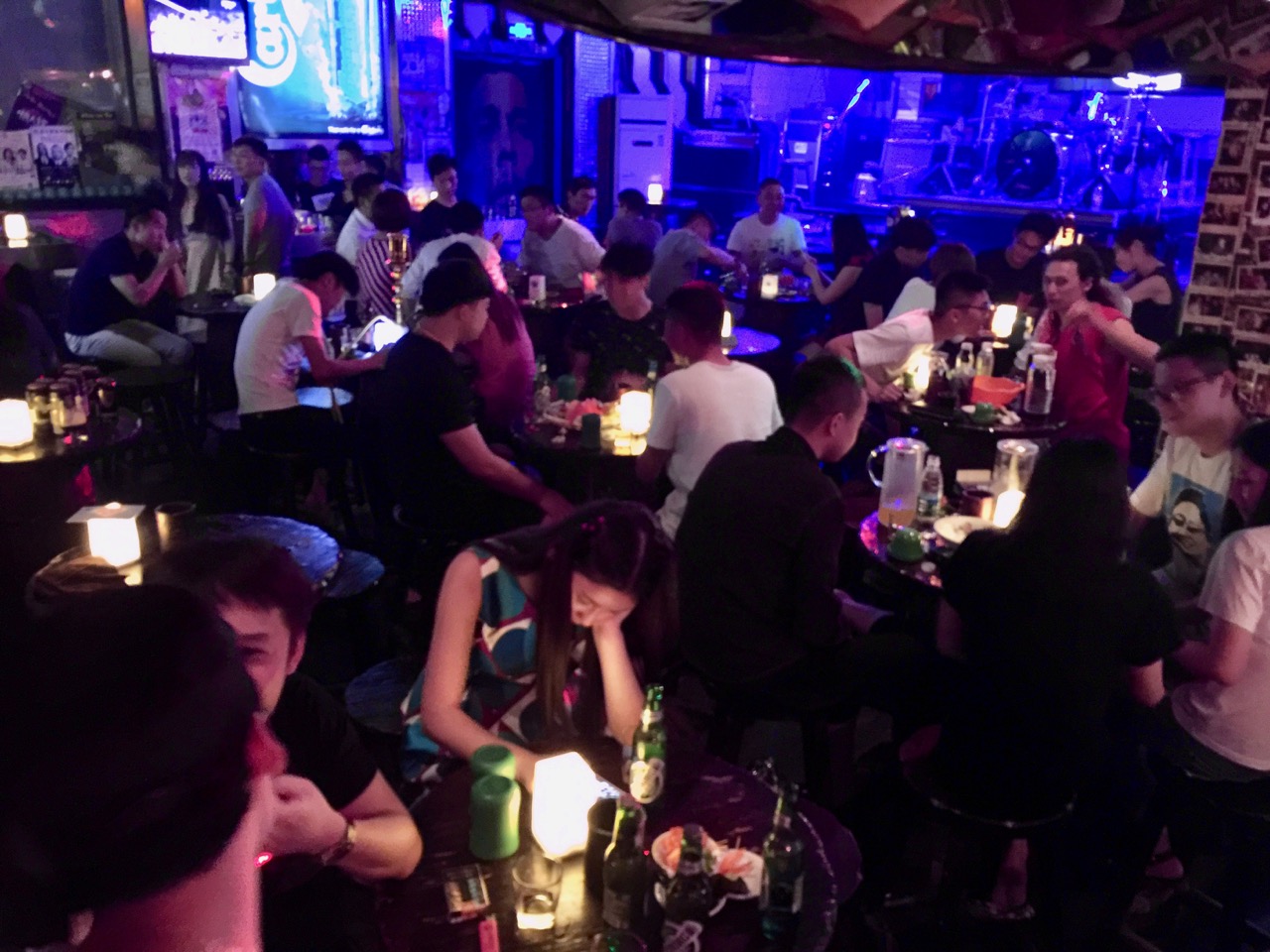 Young folk partying it up at Whales Bar 2--the bigger one 