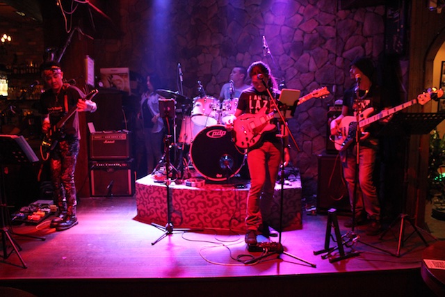 Eagle Bar Band on May 4 2017. L-R: Marvin, Ama (in back), Carlos, Jerlon, and Kenneth