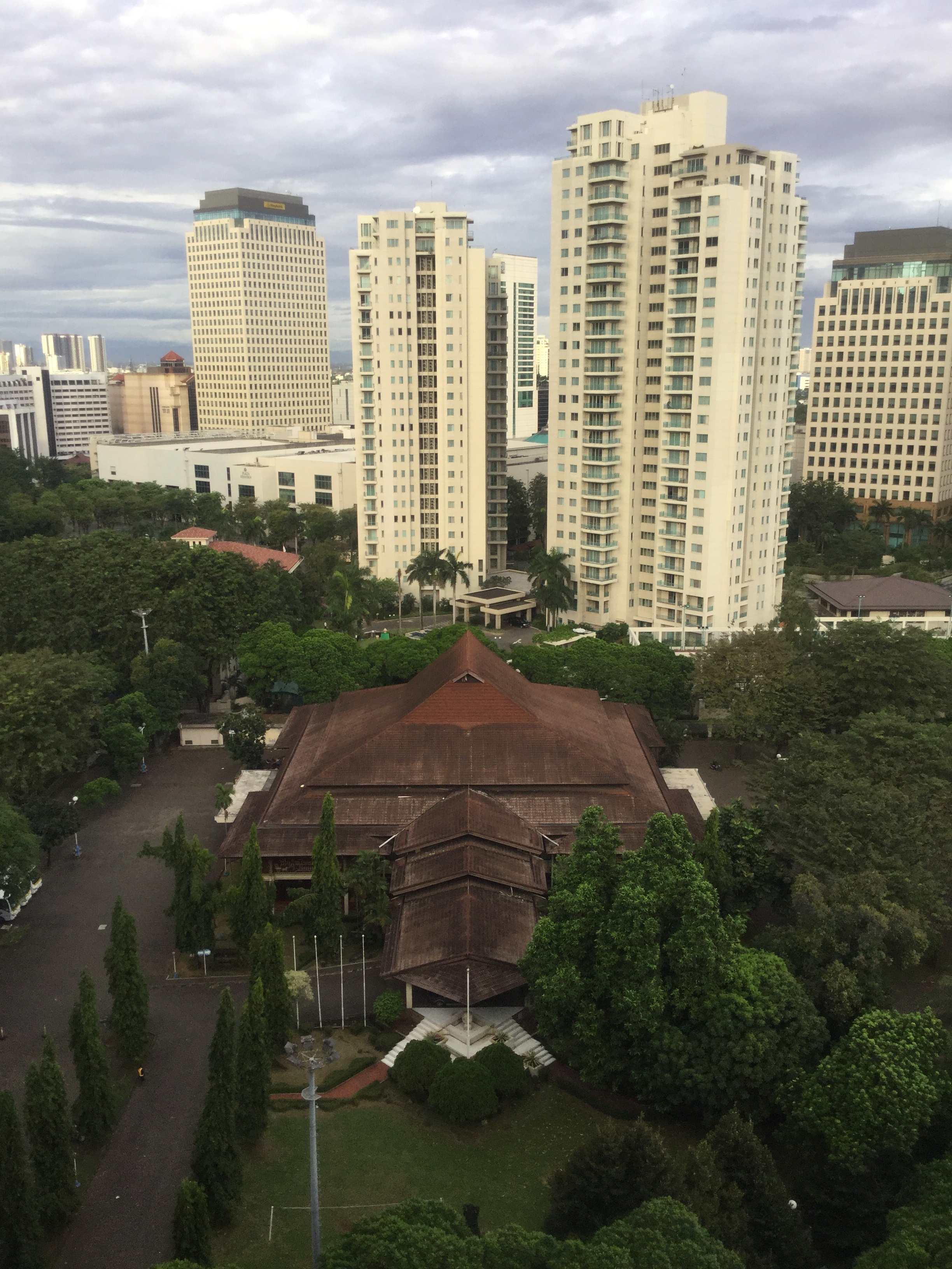 The view from my hotel in downtown Jakarta. There was a fancy mall nearby and also a building housing some bars and restaurants.