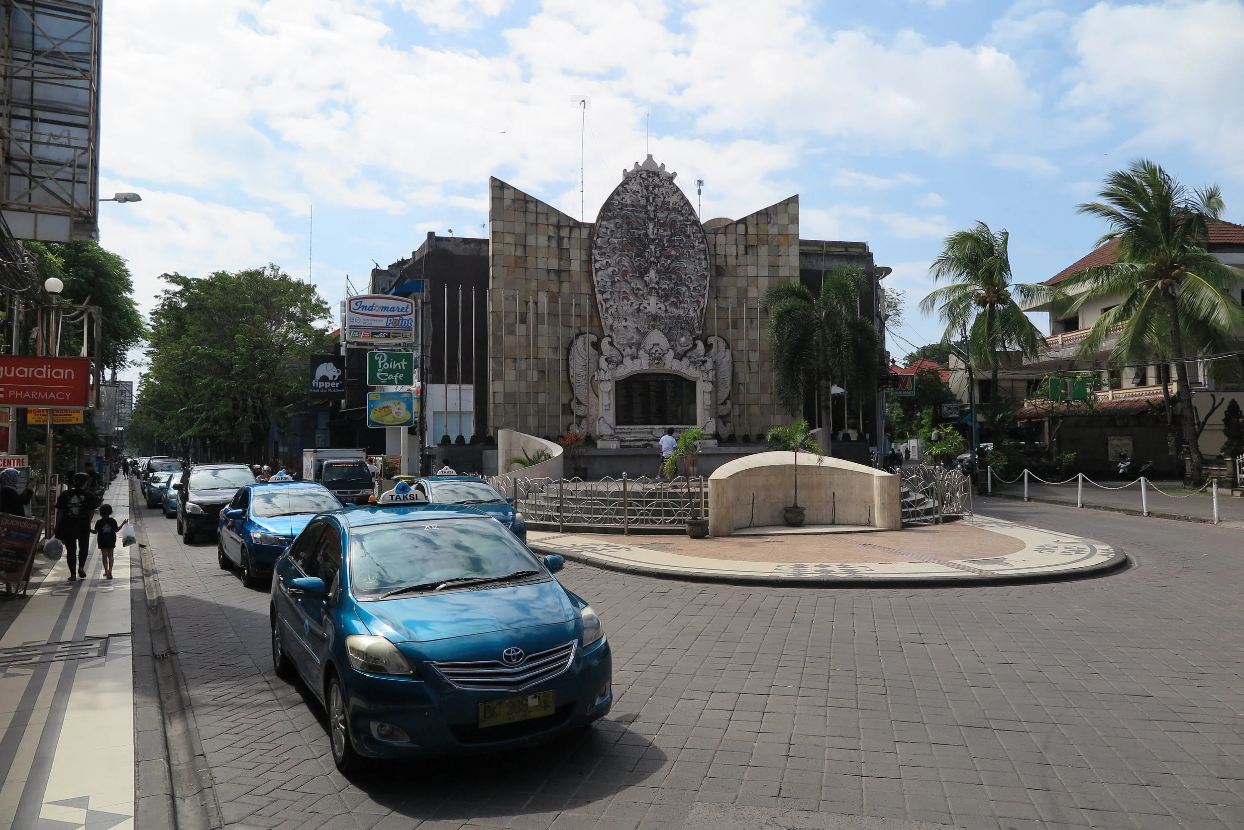 The memorial for the 2002 terrorist bombing incident near Kuta Beach with a plaque for the names of the people killed or injured. 