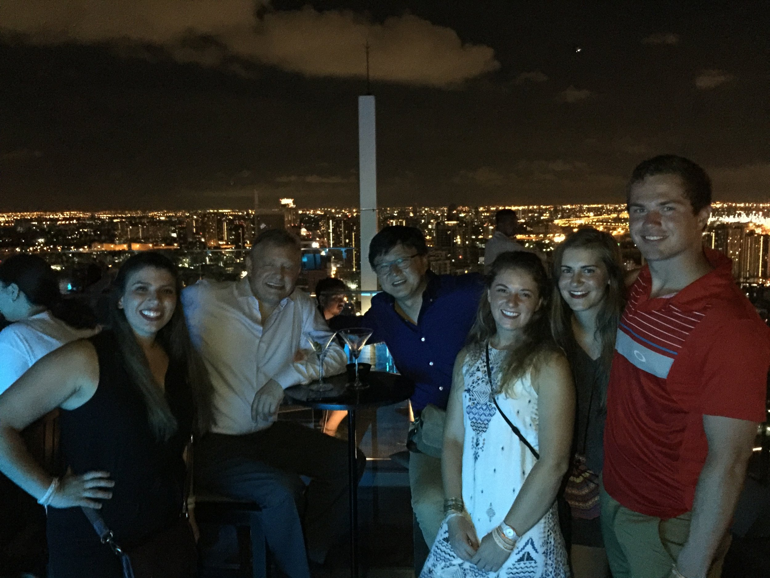 You never know who you will run into in Bangkok. Great to catch up with my old highschool classmate Han Kim and meet his students from Westminster college in Salt Lake City, who are in Thailand now learning about about health issues and many other things. And on the best rooftop bar in the city: Octave on 49th fl of the Marriott.