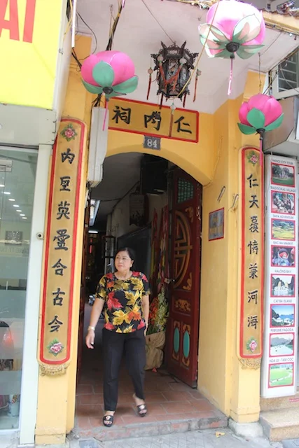 The entrance to one of many small Chinese-style temples in the Old Town of Hanoi