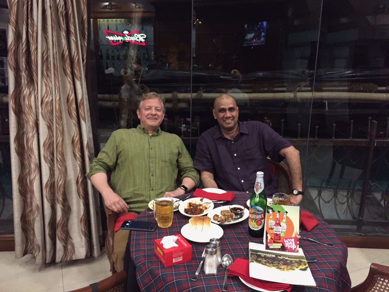 Naresh and I getting in some late-night fitness at the local gymkhana