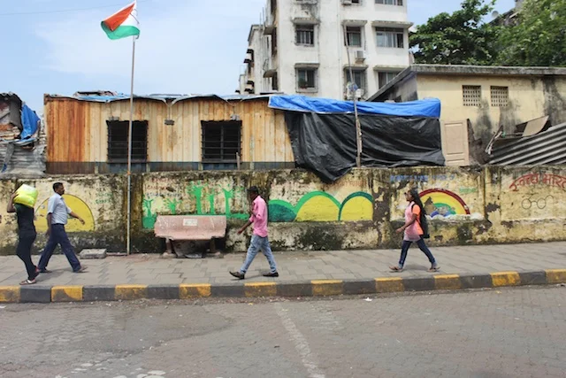 One of many colorful if rundown areas that I saw on my daytime journey by car around Bombay