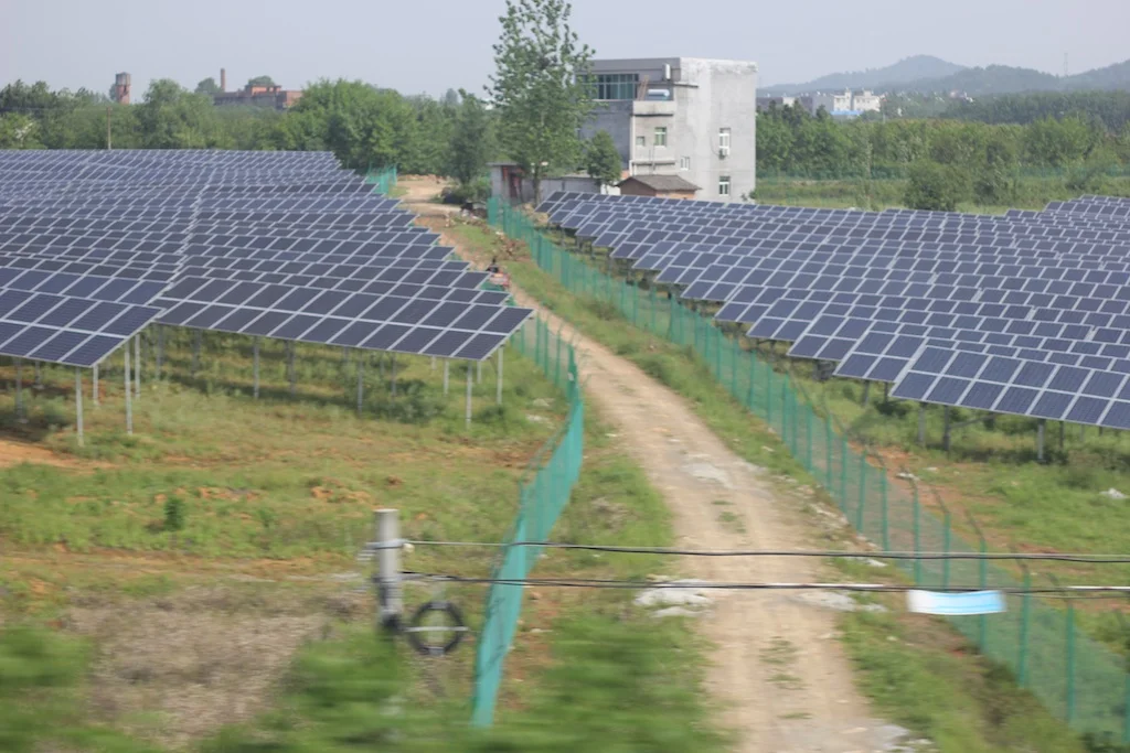 One of countless solar energy farms I saw while on the high-speed train from Wuhan to Kunshan in March 2017