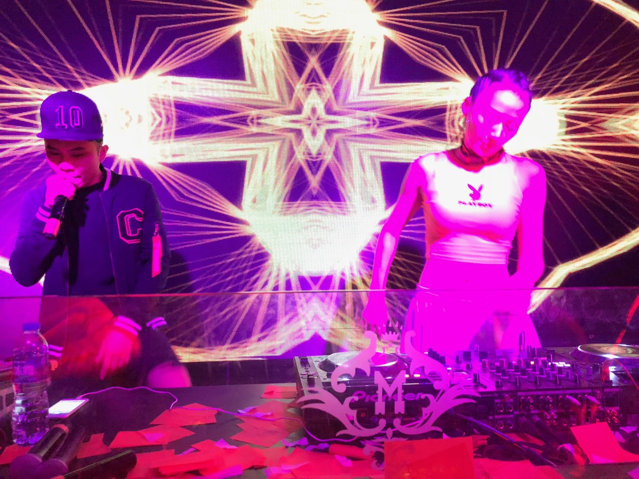 Getting down with the DJ at Mix Club in Kunshan