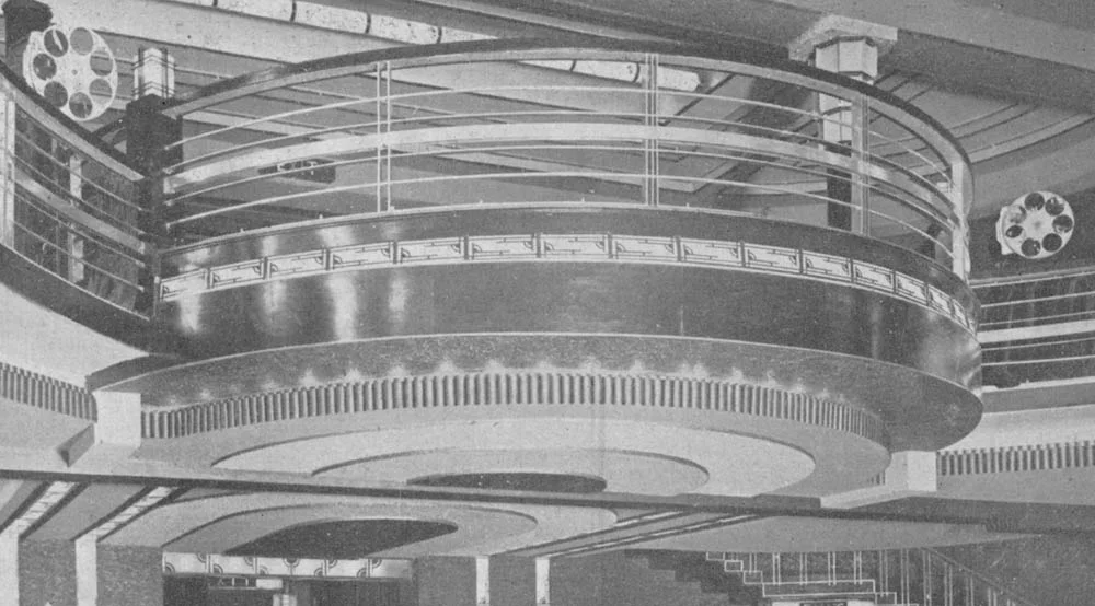 Looking toward the upper floor dance hall on the main floor of the Paramount Ballroom