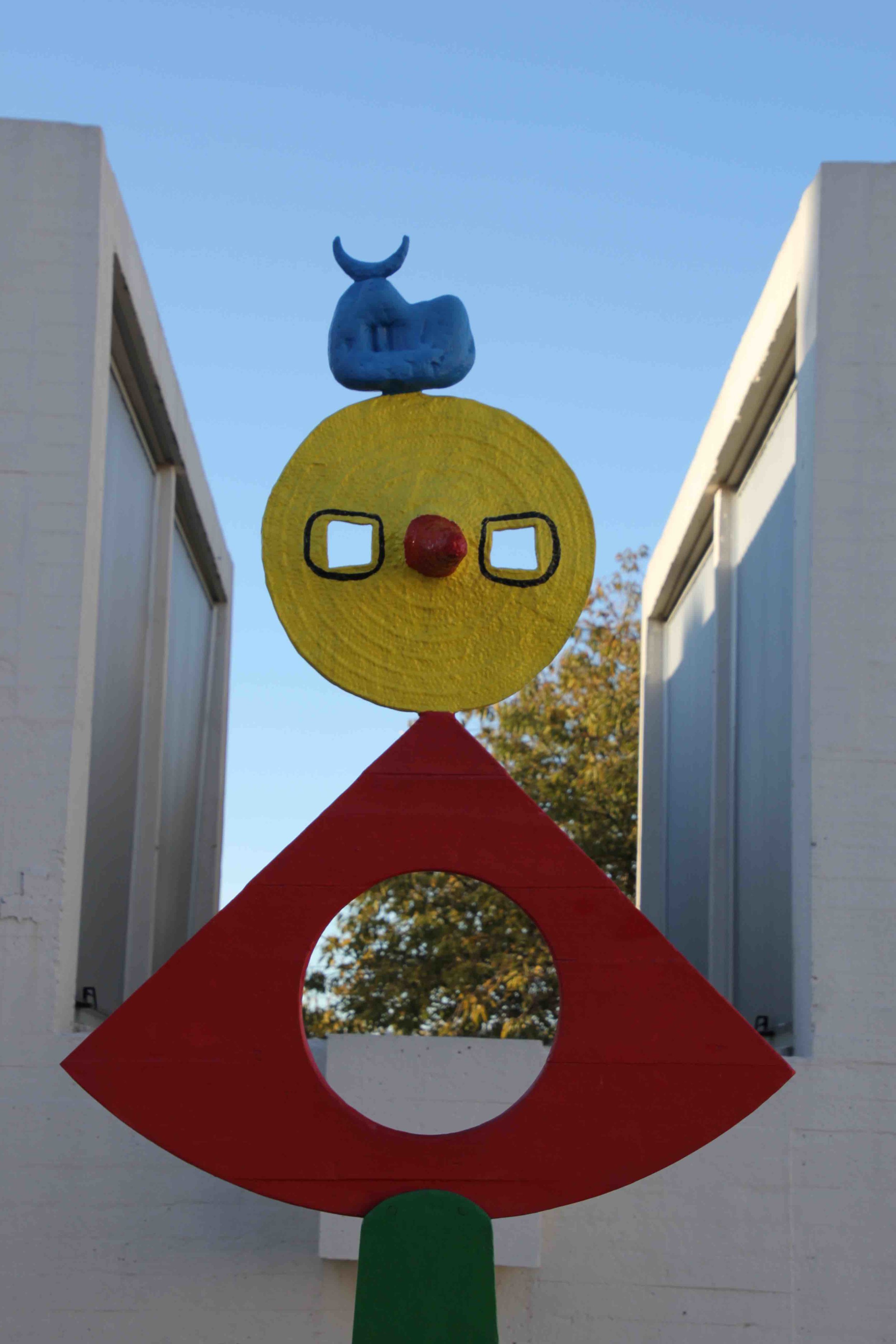 A sculpture on the rooftop the Joan Miro museum on Montjuic