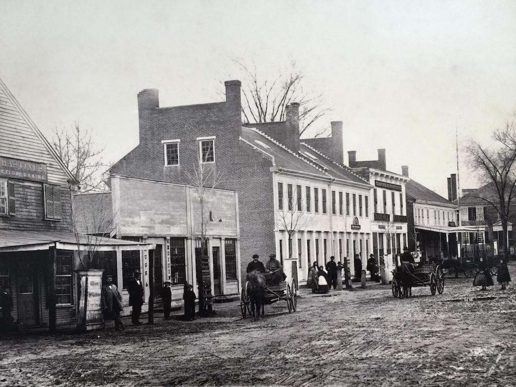 A photo of Concord’s main street in the mid-19th century
