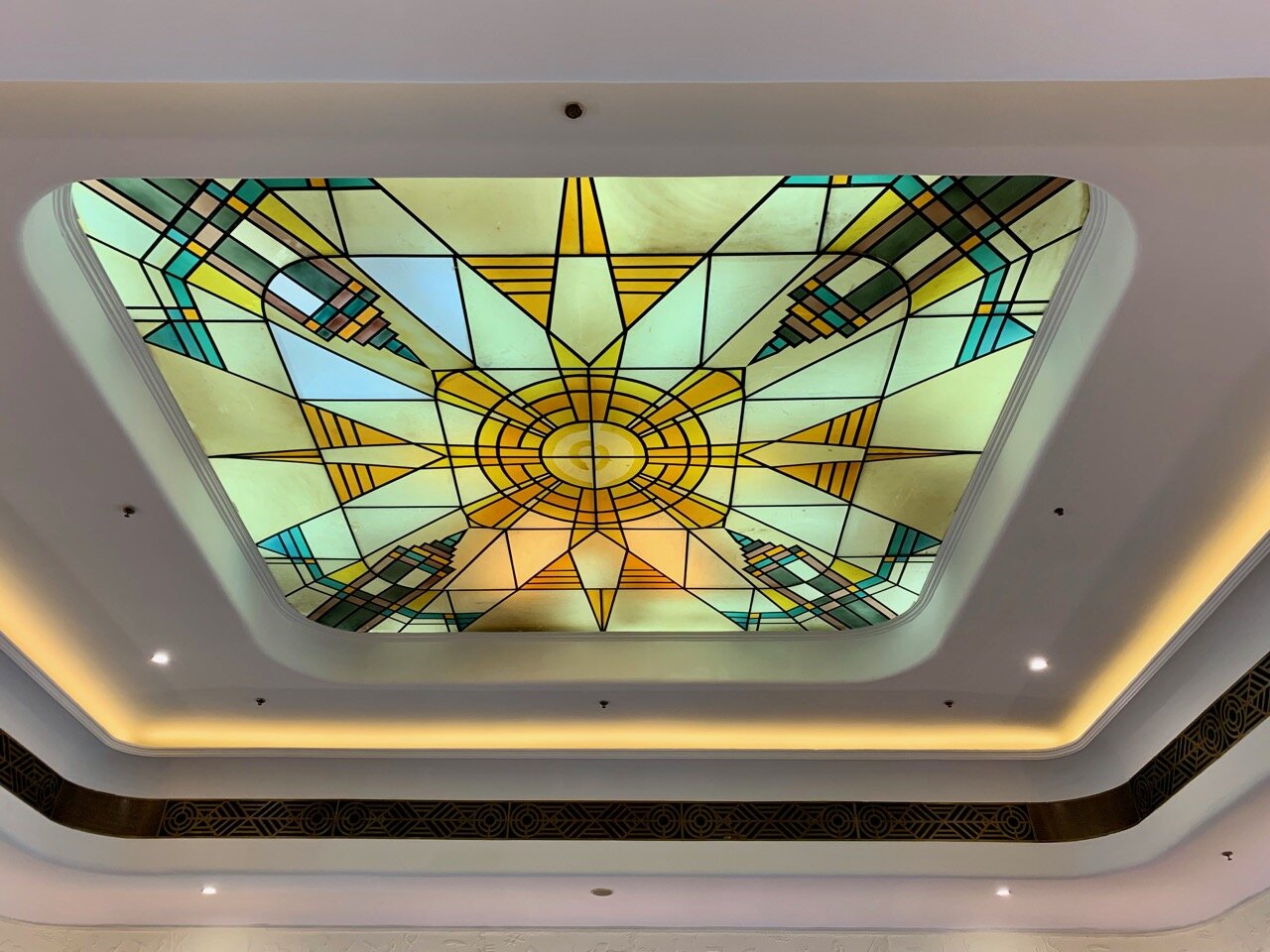 The skylight feature on the ceiling of the Park Hotel ballroom.