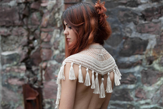 Collar-shawl with Tassels by AbsentaAccessories